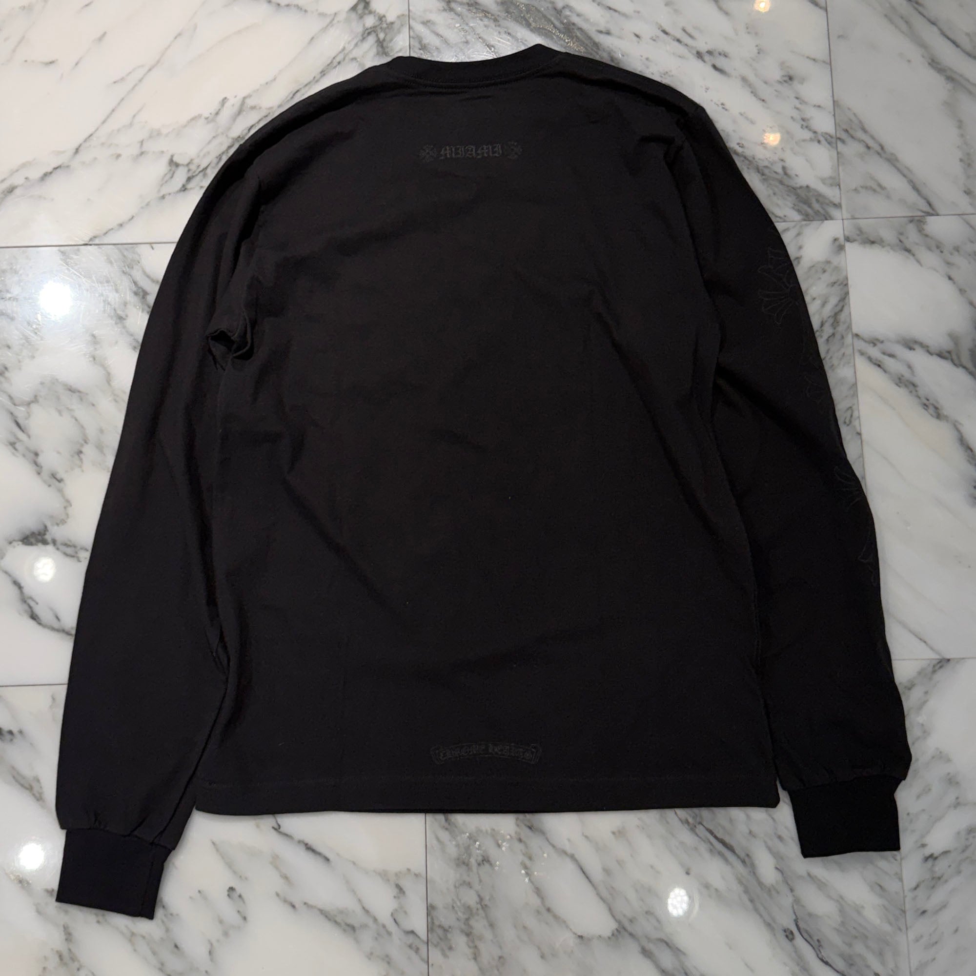 CHROME HEARTS Miami Limited Vertical Logo Cemetery Cross  Long Sleeve Tee Size M クロムハーツ マイアミ限定 ヴァーティカルロゴ セメタリークロス Tシャツ サイズM