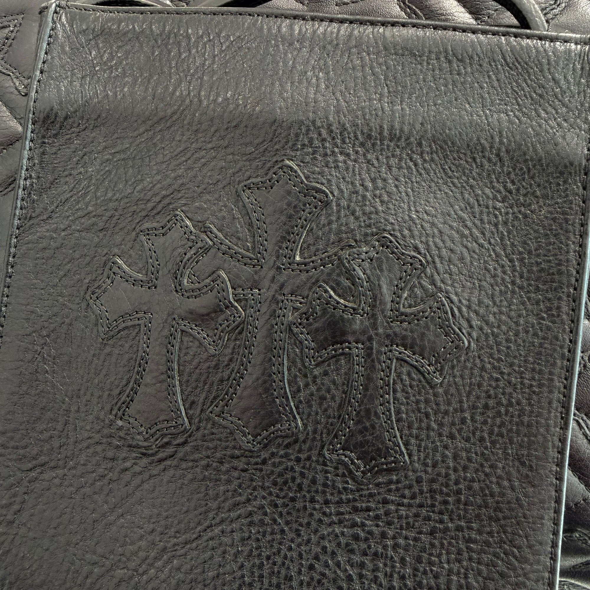 CHROME HEARTS Square Pocket 3 Cemetery Cross Leather Patch Shoulder Bag クロムハーツ スクエアポケット 3セメタリークロス レザーパッチ ショルダーバッグ