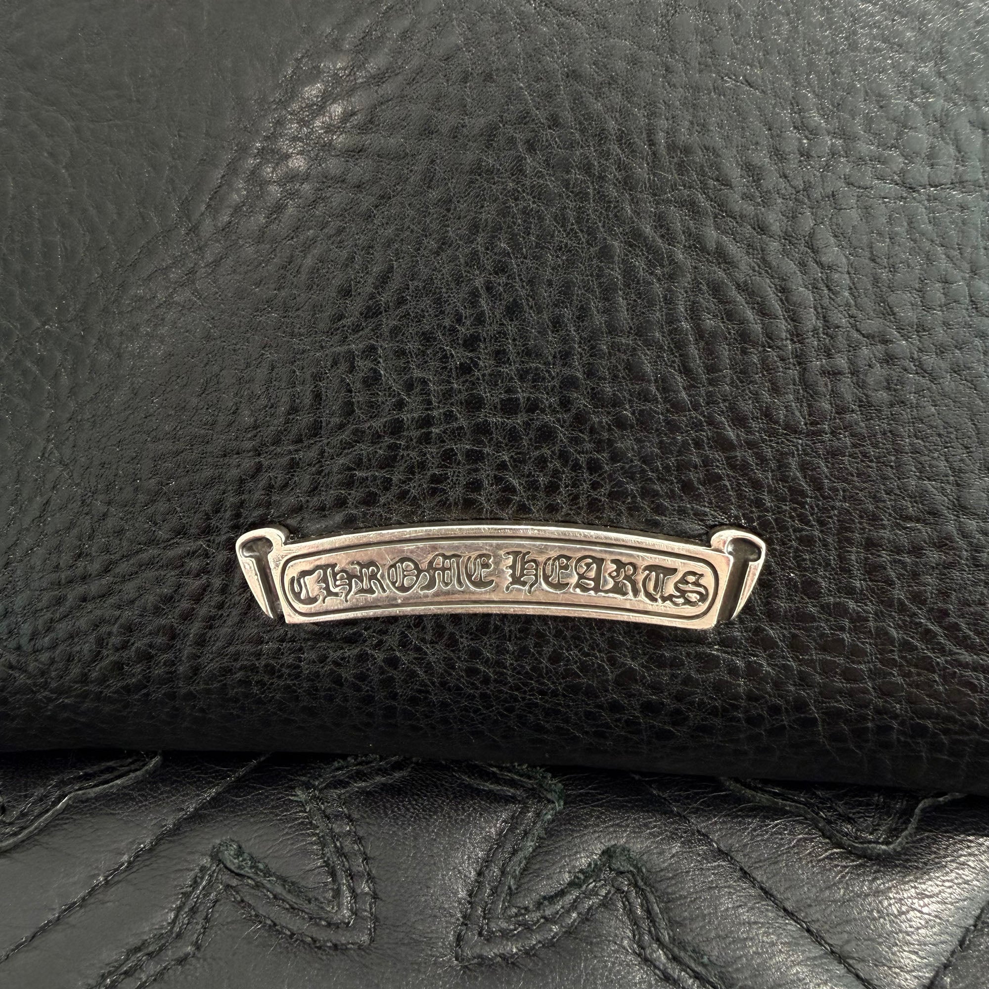 CHROME HEARTS Square Pocket 3 Cemetery Cross Leather Patch Shoulder Bag クロムハーツ スクエアポケット 3セメタリークロス レザーパッチ ショルダーバッグ