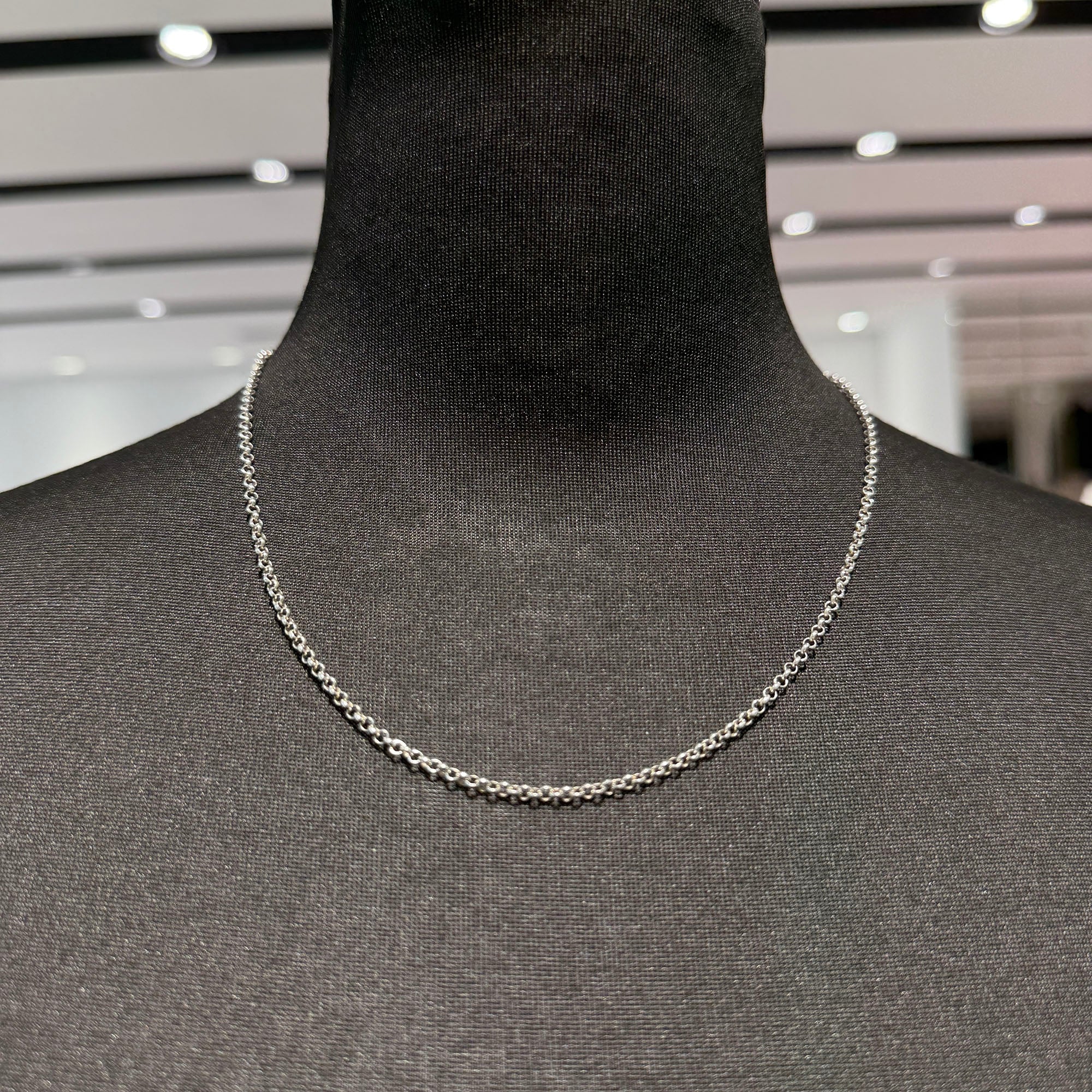 クロムハーツroll chain 18inch CHROME HEARTS Roll Chain Necklace Size 18 Inch クロムハーツ ロール