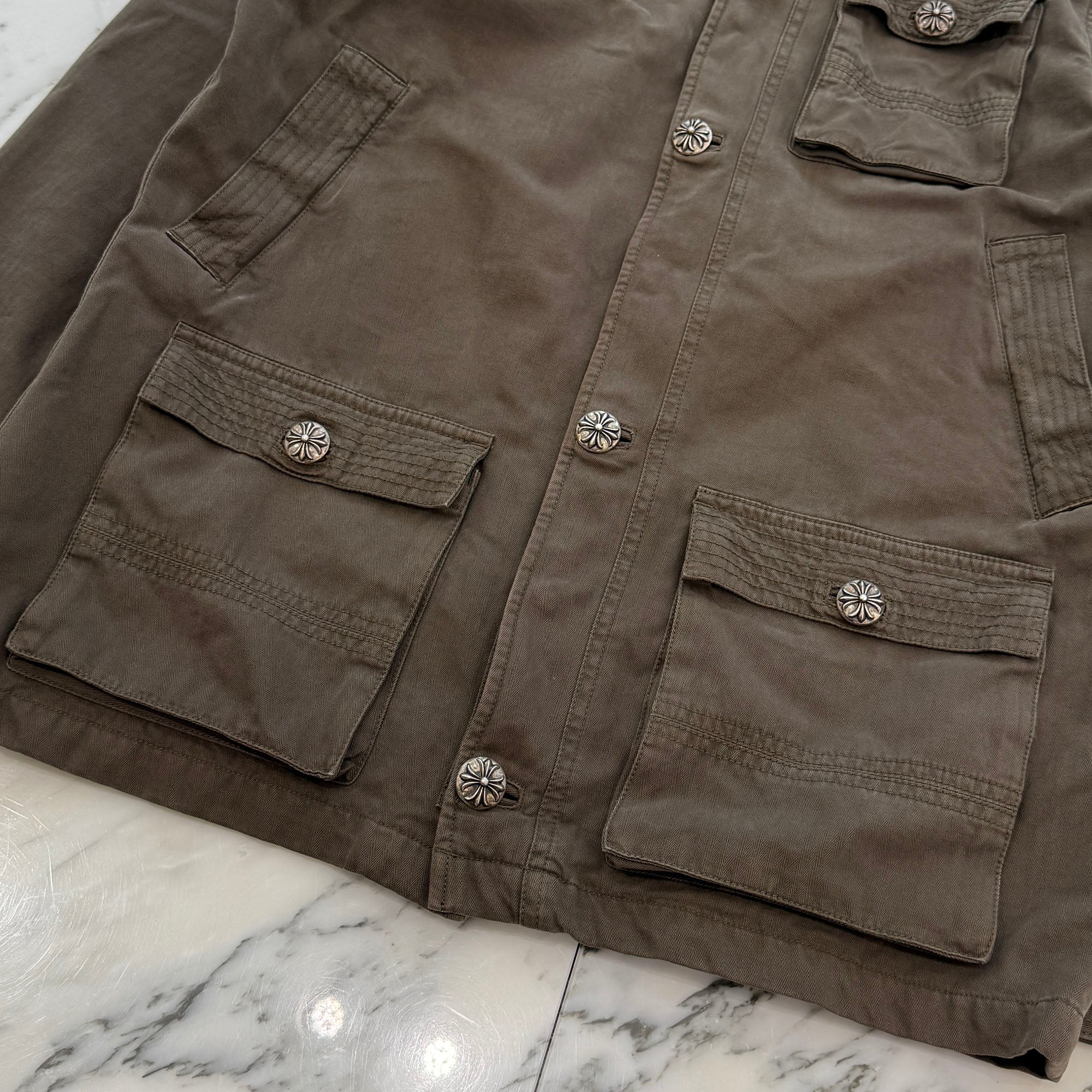CHROME HEARTS CHERRY BOMB Cross Ball Military Jacket Size L クロムハーツ チェリーボム クロスボール ミリタリージャケット サイズL