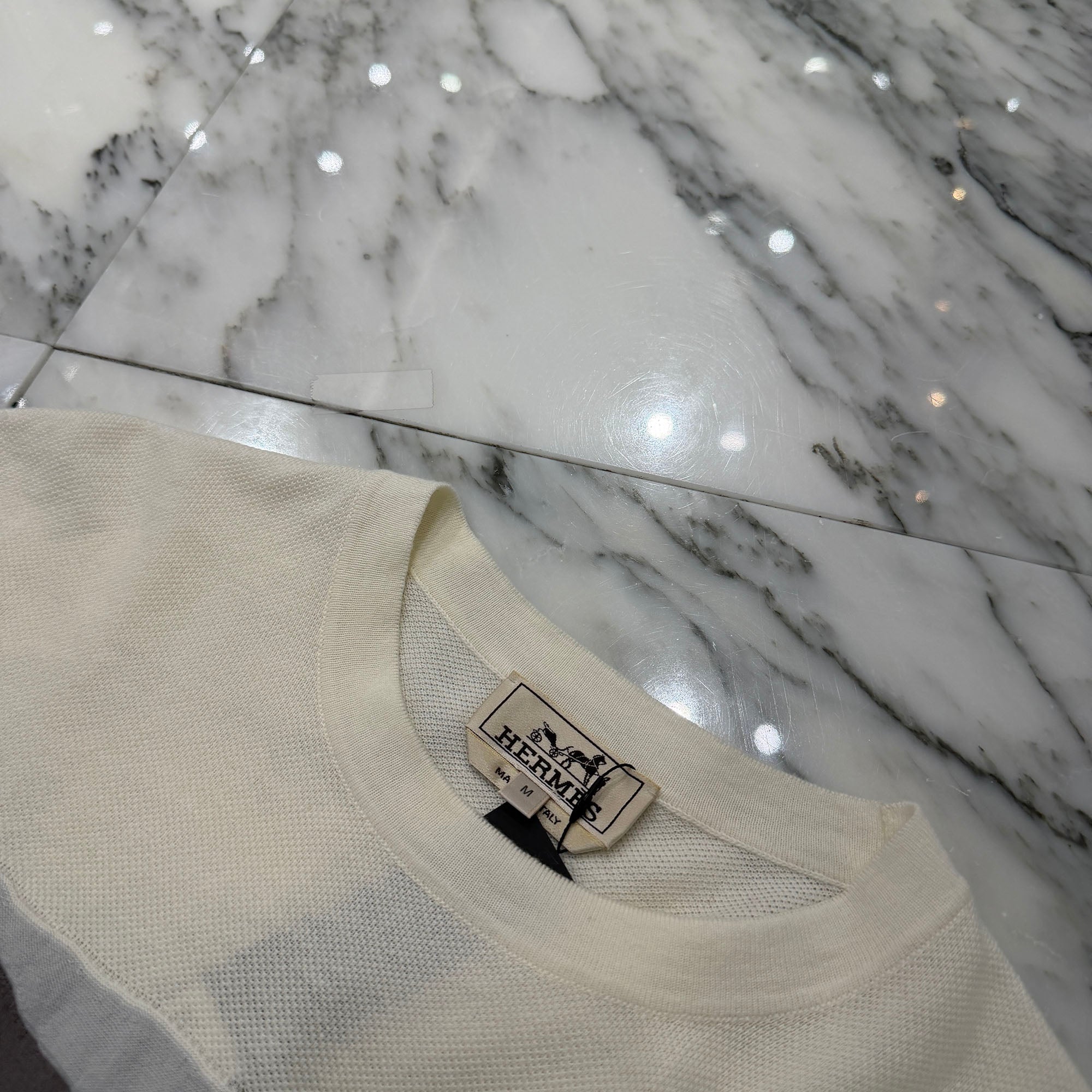 HERMES 2024SS Ondes Colorees Crew Neck Short Sleeve Knit Tee Size M エルメス オンド・コロレ クルーネック ショートスリーブ ニット Tシャツ サイズM
