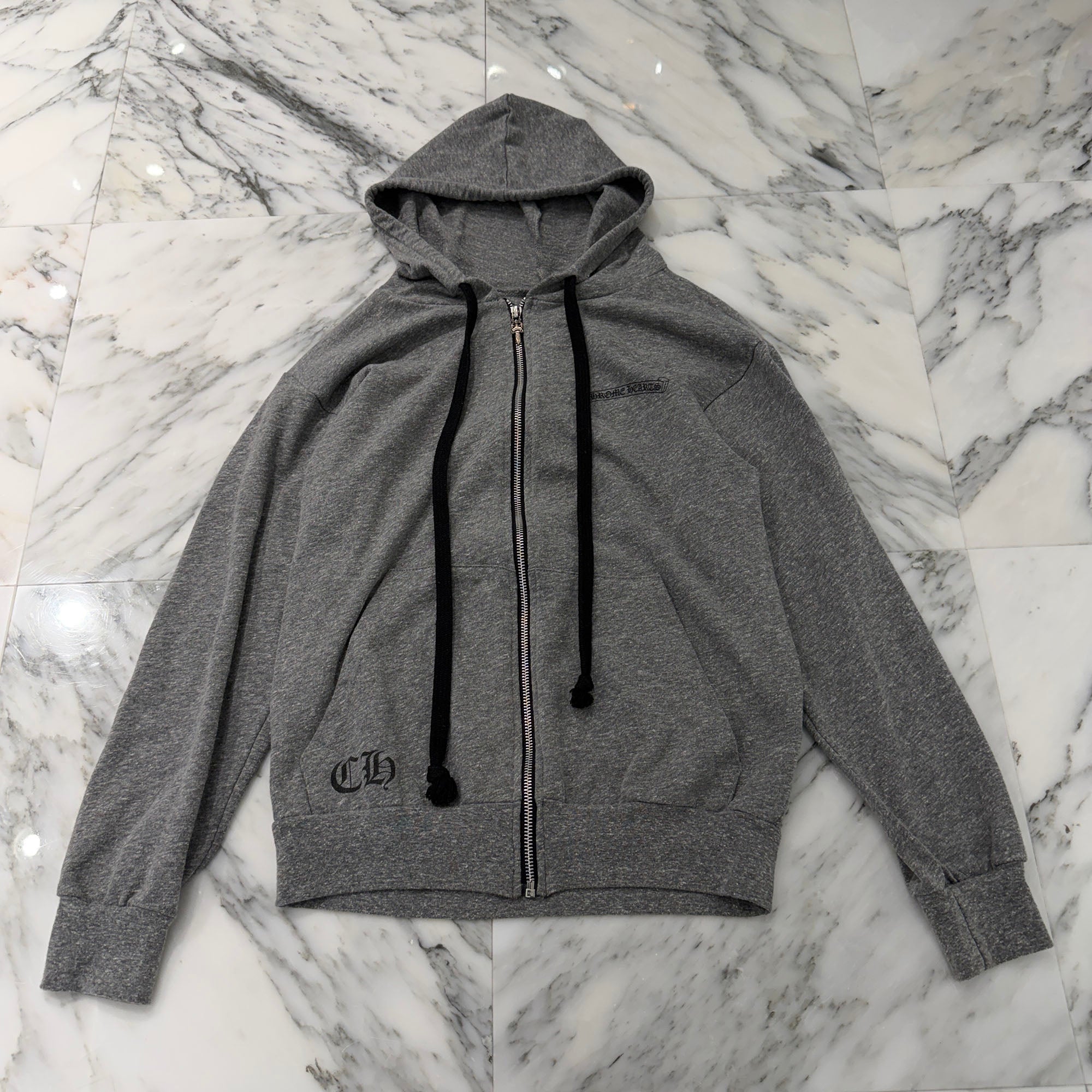 CHROME HEARTS Back Flare Knee Zip Up Hoodie Size M クロムハーツ バック フレアニー ジップアップ フーディ サイズM