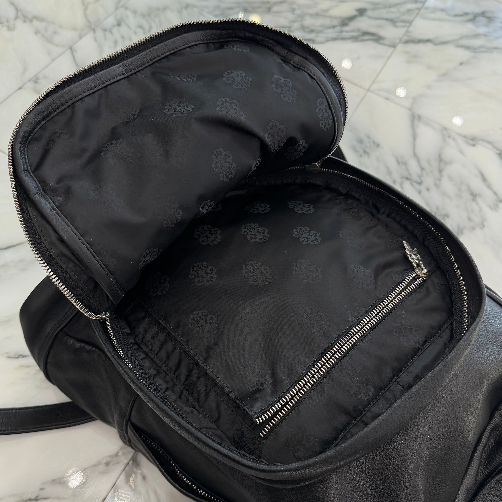 CHROME HEARTS Seventh Grade Cemetery Leather Cross Patch Large Back Pack クロムハーツ セブンスグレード セメタリー レザークロスパッチ ラージ バックパック