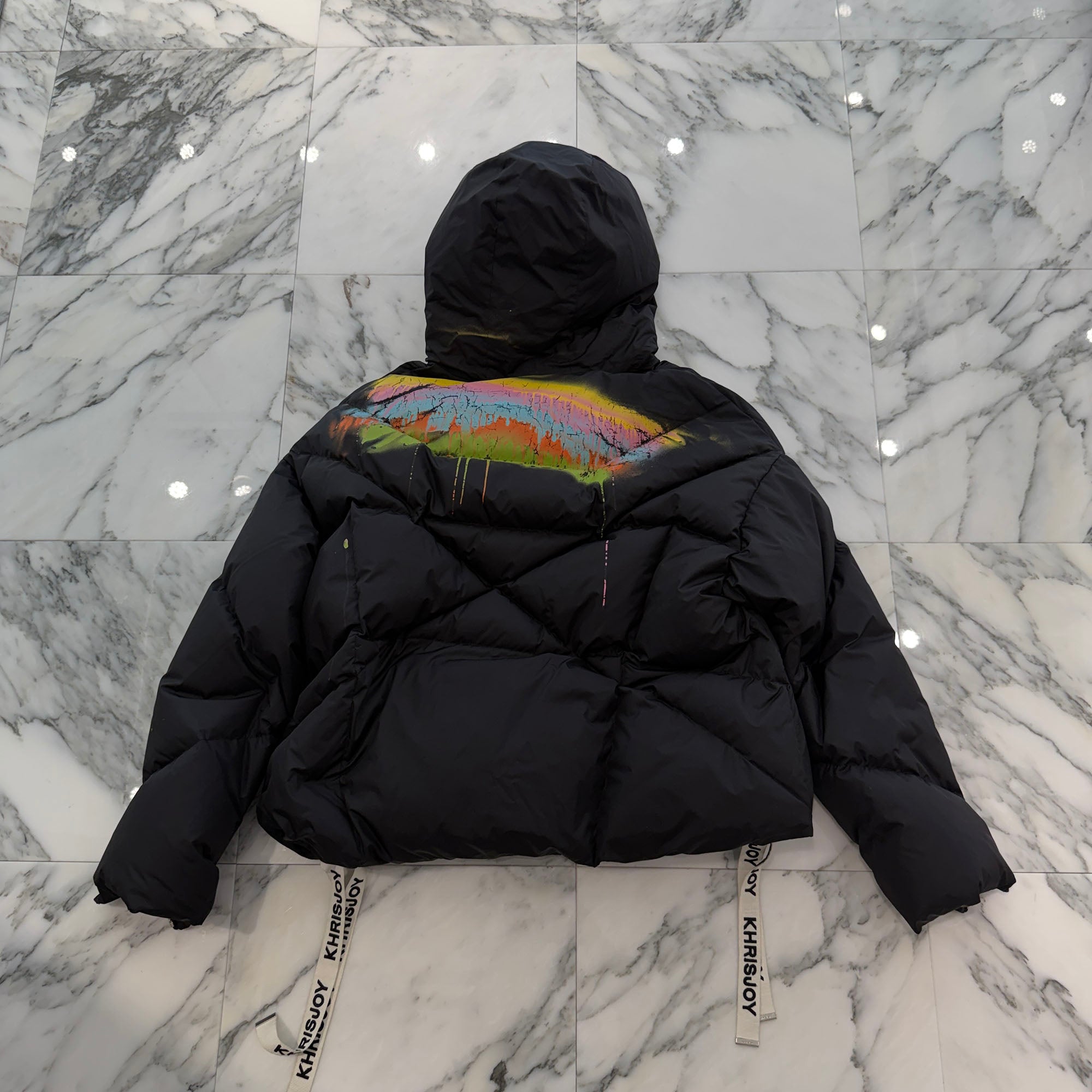 KHRISJOY Graffiti Print Puff Khris Iconic Down Jacket AFMW001NYGL Size 02 クリスジョイ グラフィティプリント パフクリス アイコニック ダウンジャケット サイズ02
