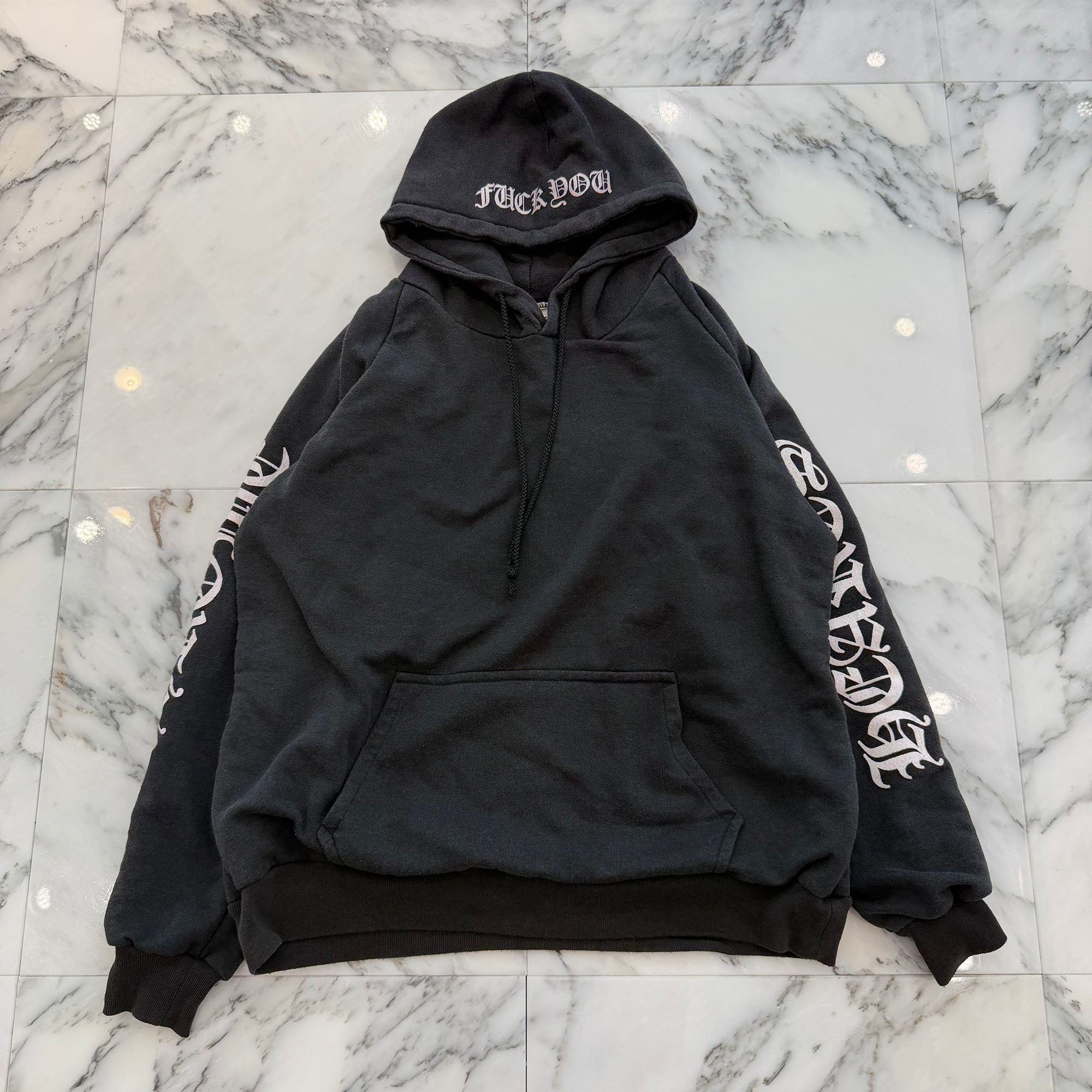 CHROME HEARTS Hooded Fuck You Horseshoe Pullover Hoodie Size M クロムハーツ フーデッド ファックユー ホースシュー プルオーバーフーディ サイズM