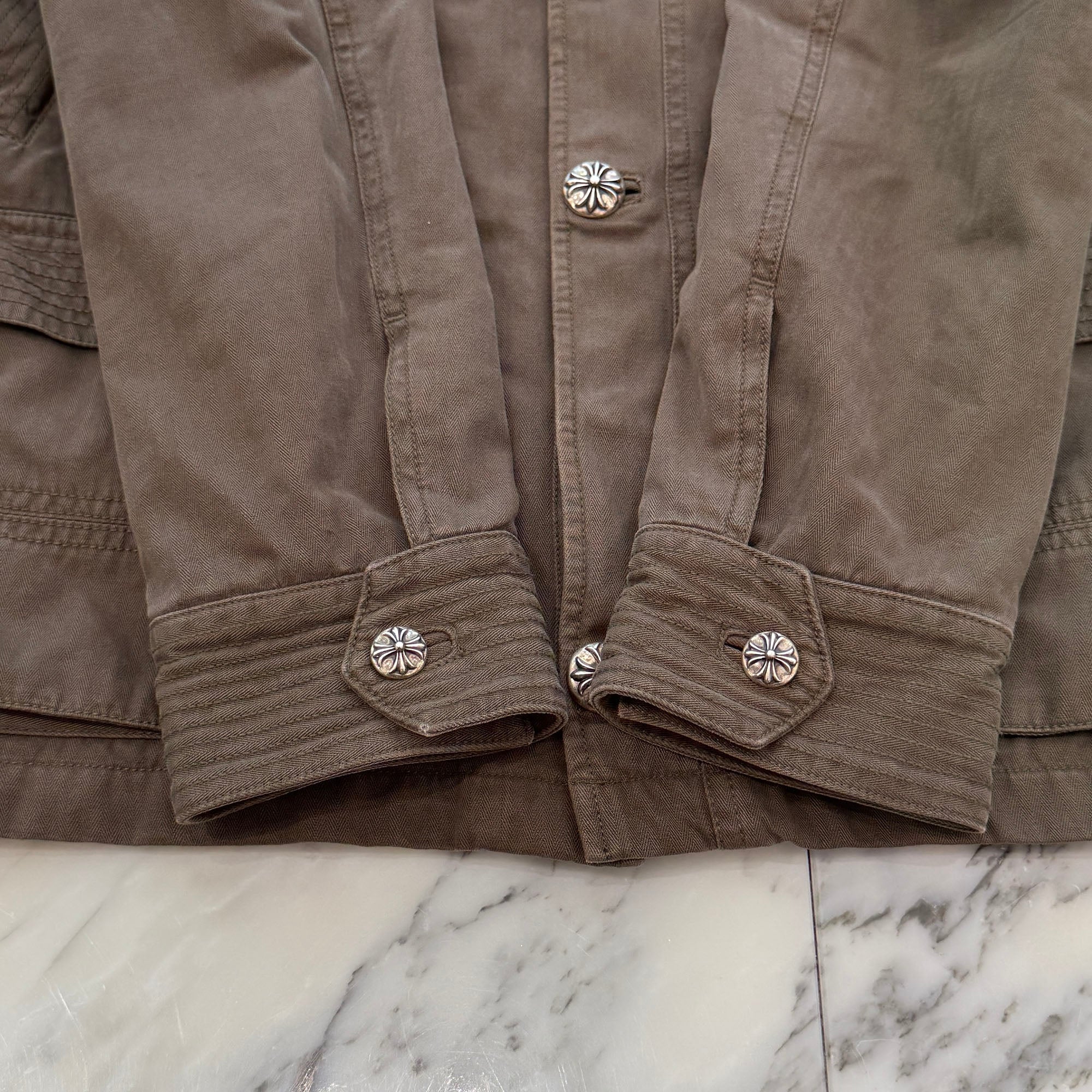 CHROME HEARTS CHERRY BOMB Cross Ball Military Jacket Size L クロムハーツ チェリーボム クロスボール ミリタリージャケット サイズL