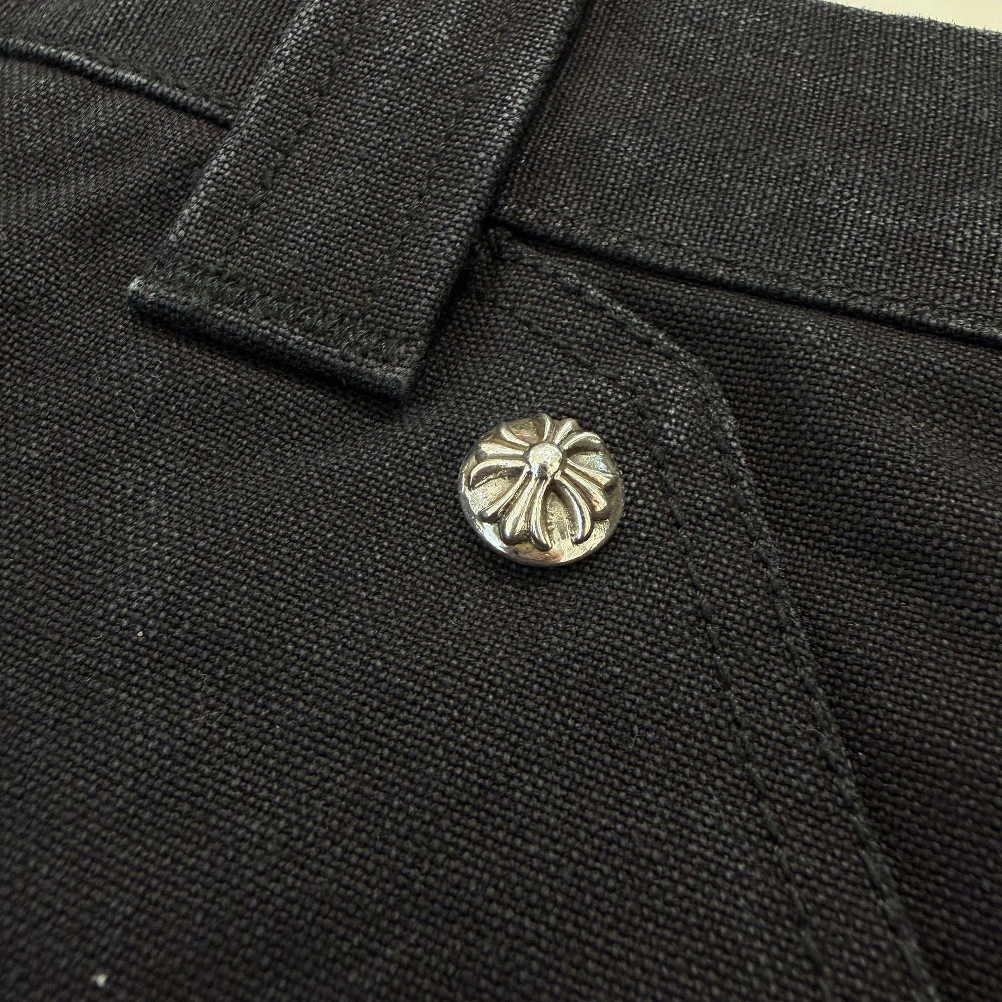 CHROME HEARTS Carpenter Cemetery Cross Patch Denim Shorts Size 36 クロムハーツ カーペンター セメタリークロスパッチ デニムショーツ サイズ36