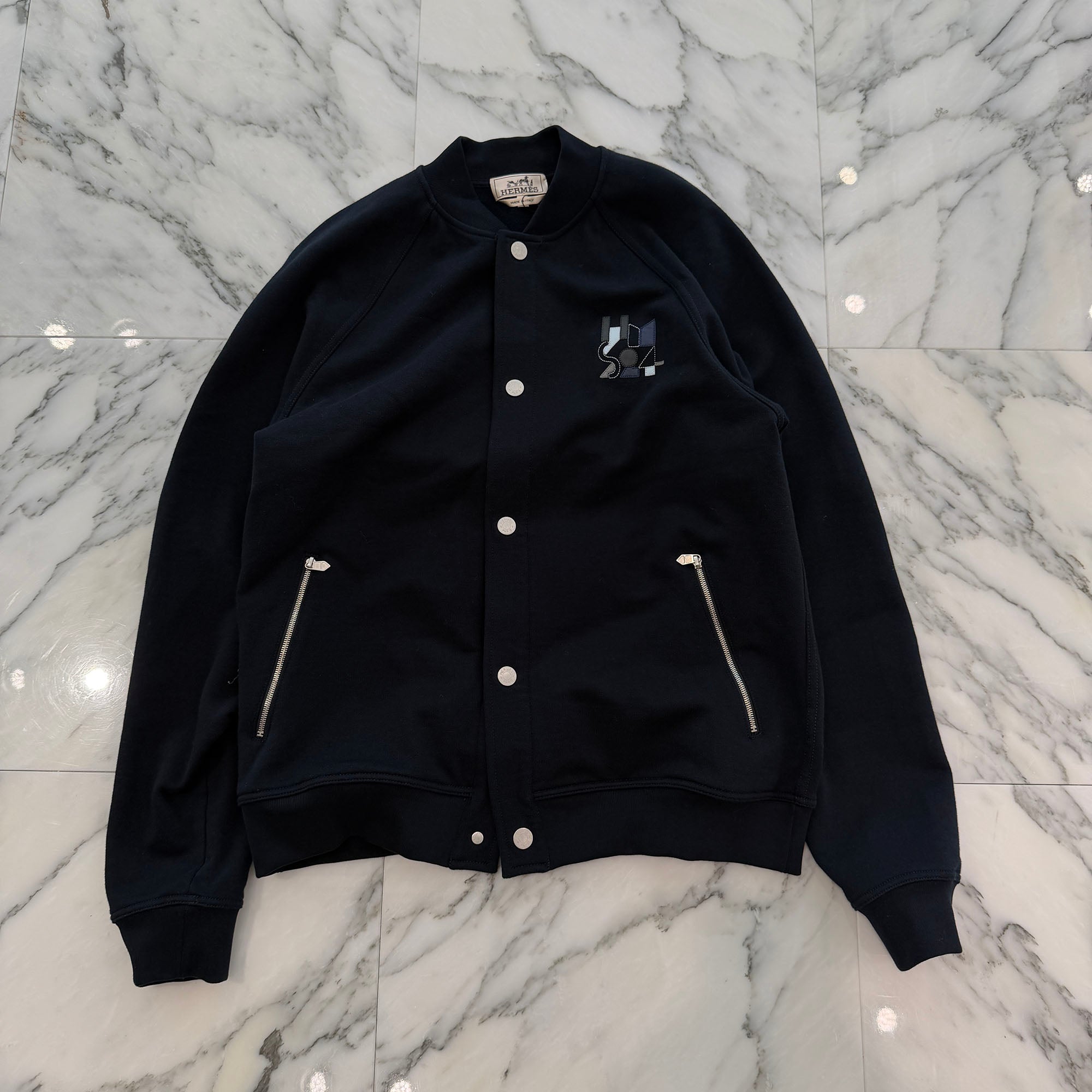 HERMES 2024SS Cotton Teddy Blouson " Jeu d'Adresse " Varsity Jacket H457810HA01 Size M エルメス コットン テディブルゾン " ジュ・ダドレス " バーシティジャケット サイズM