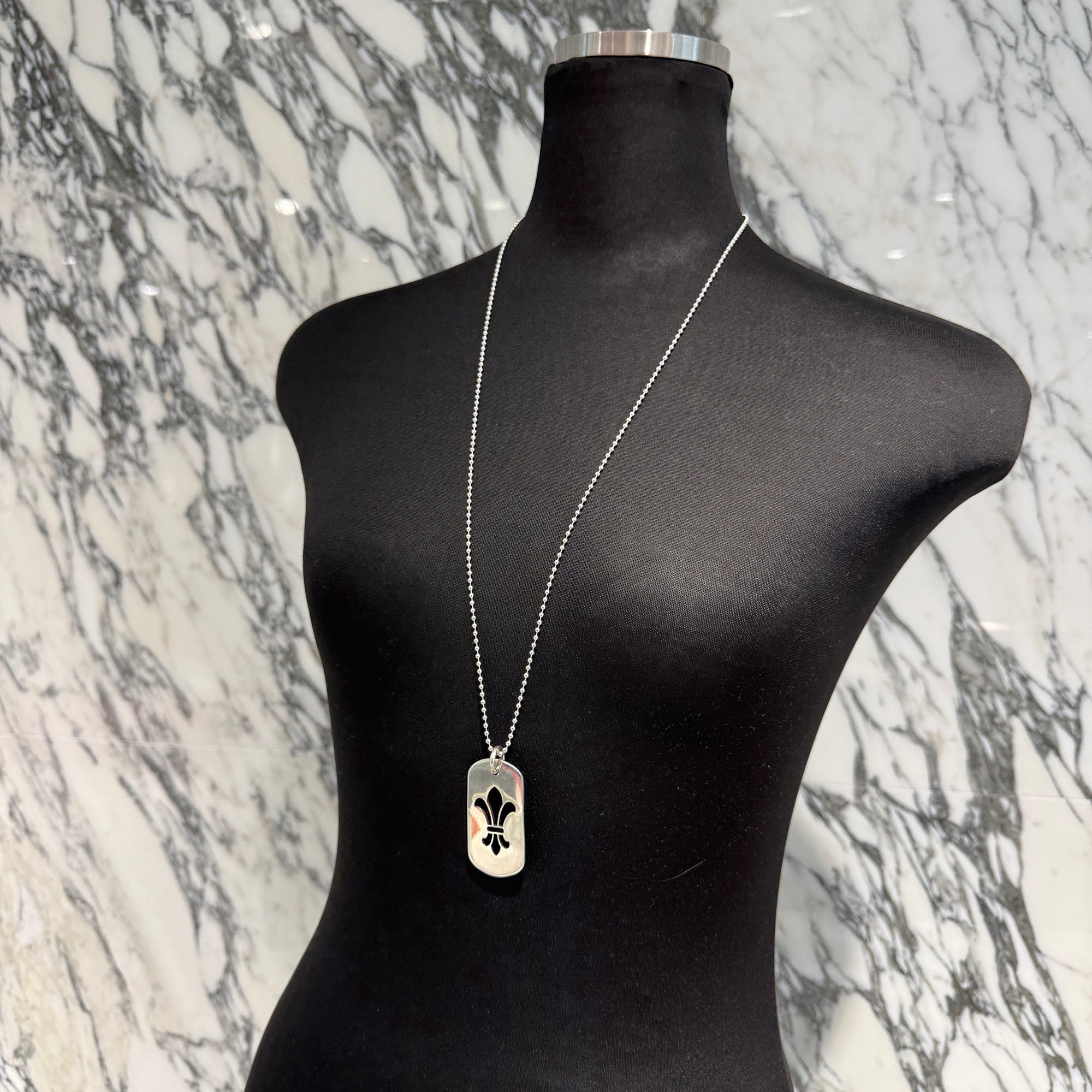 CHROME HEARTS BS Fleur Dock Tag Large Pendant Size 30 Inch クロムハーツ BSフレア ドッグタグ ラージ ペンダント サイズ30インチ