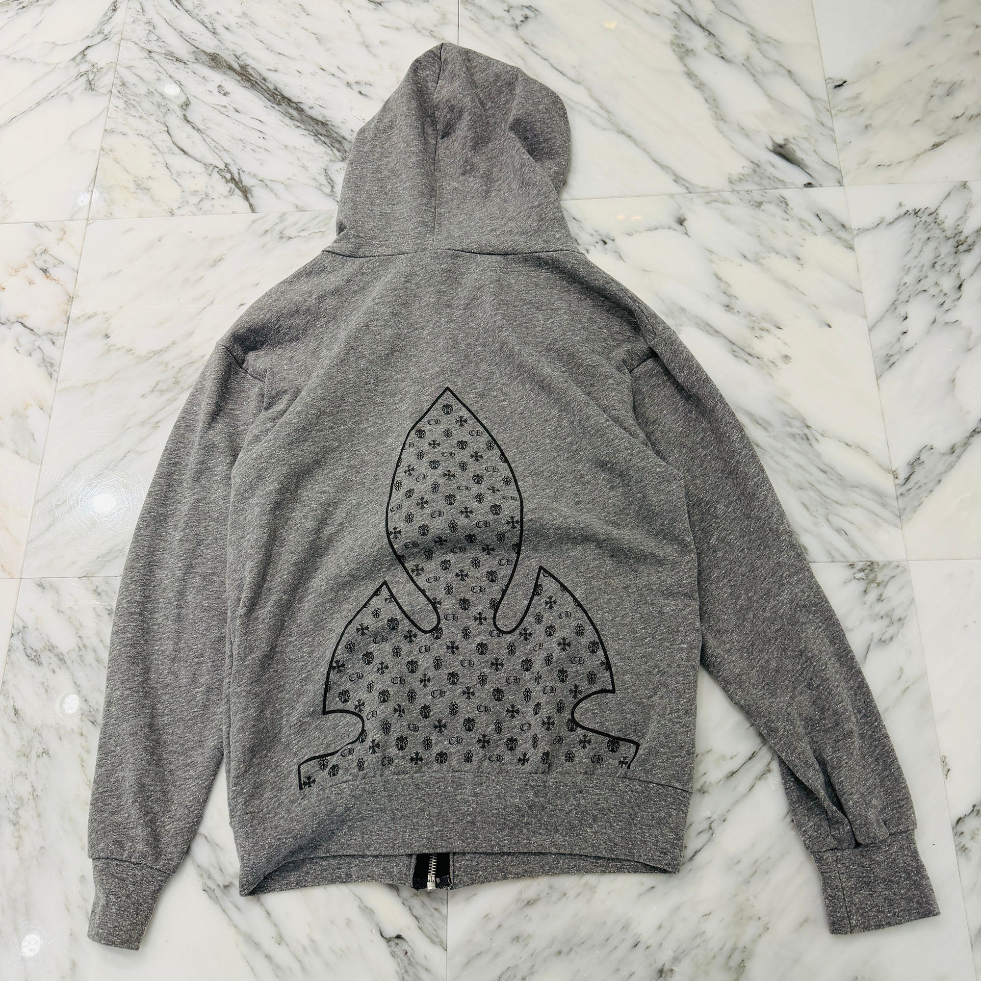 CHROME HEARTS Back Flare Knee Zip Up Hoodie Size M クロムハーツ バック フレアニー ジップアップ フーディ サイズM