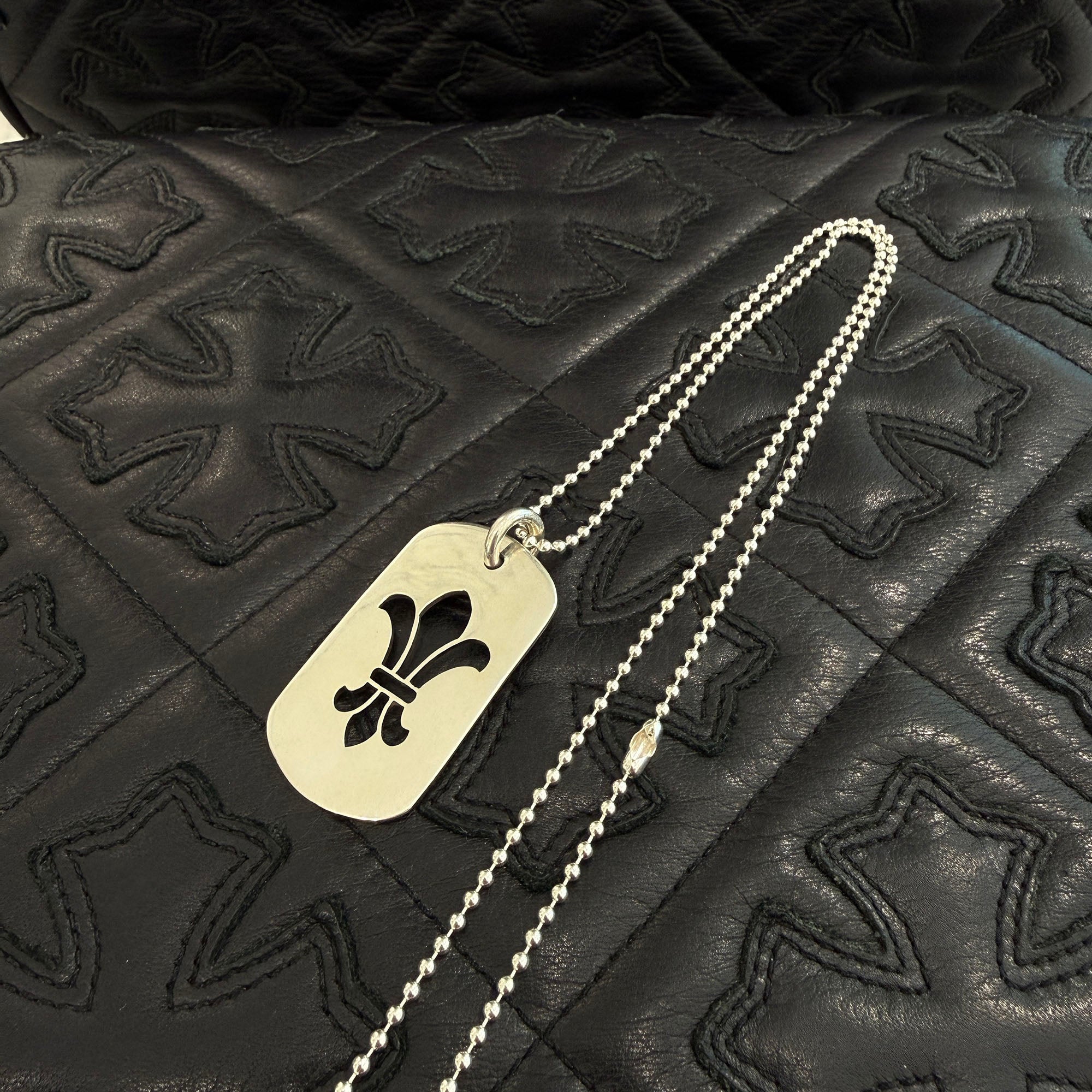 CHROME HEARTS BS Fleur Dock Tag Large Pendant Size 30 Inch クロムハーツ BSフレア ドッグタグ ラージ ペンダント サイズ30インチ