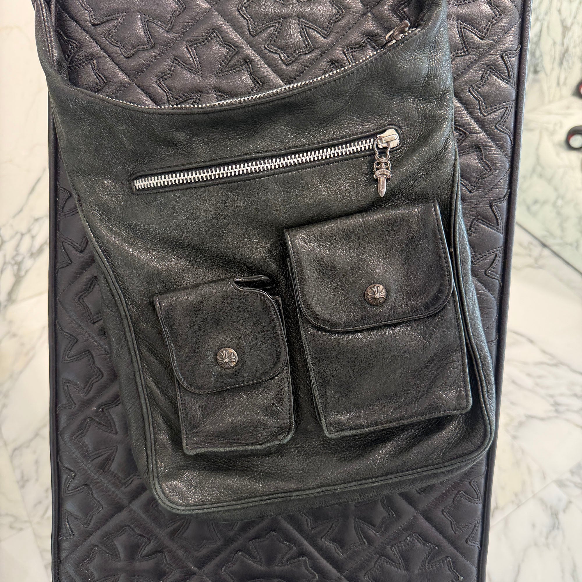 CHROME HEARTS F-SLINGER Leather Shoulder Bag クロムハーツ Fスリンガー レザー ショルダーバッグ