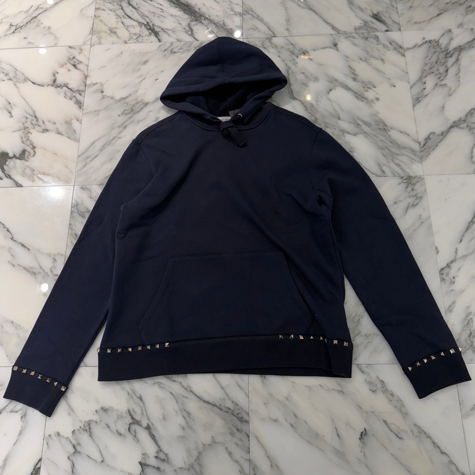 VALENTINO 2019SS Rockstud Untitled Pullover Hoodie RV3MF06M3TV Size S ヴァレンティノ ロックスタッズ アンタイトルド プルオーバーパーカー サイズS