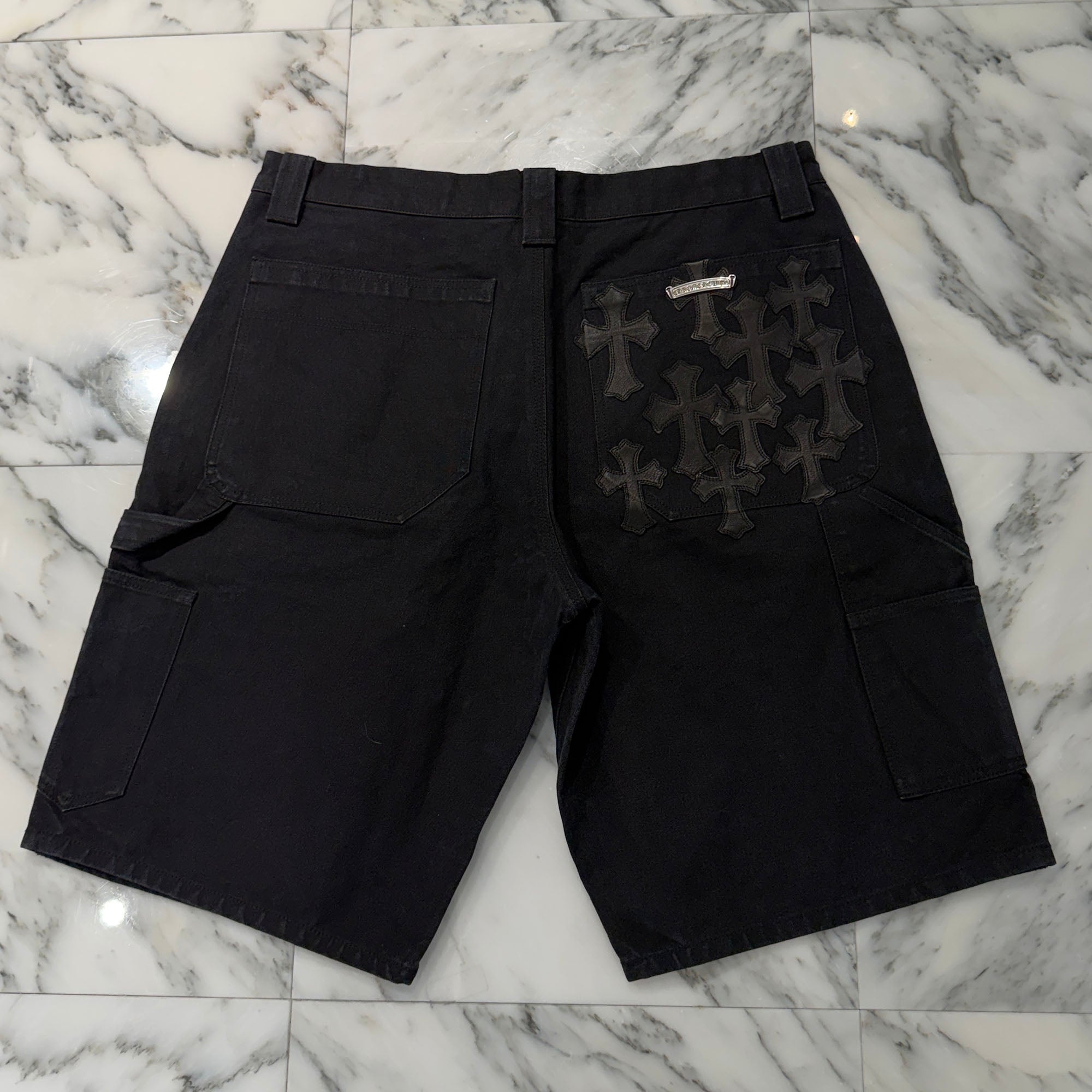 CHROME HEARTS Carpenter Cemetery Cross Patch Denim Shorts Size 36 クロムハーツ カーペンター セメタリークロスパッチ デニムショーツ サイズ36