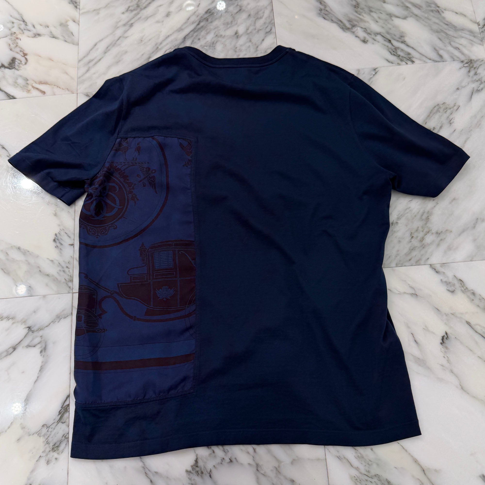 HERMES 2024SS Twillaine Silk Panel Crew Neck Short Sleeved Tee Size XL エルメス ツイルレーヌ シルクパネル クルーネック ショートスリーブ Tシャツ サイズXL