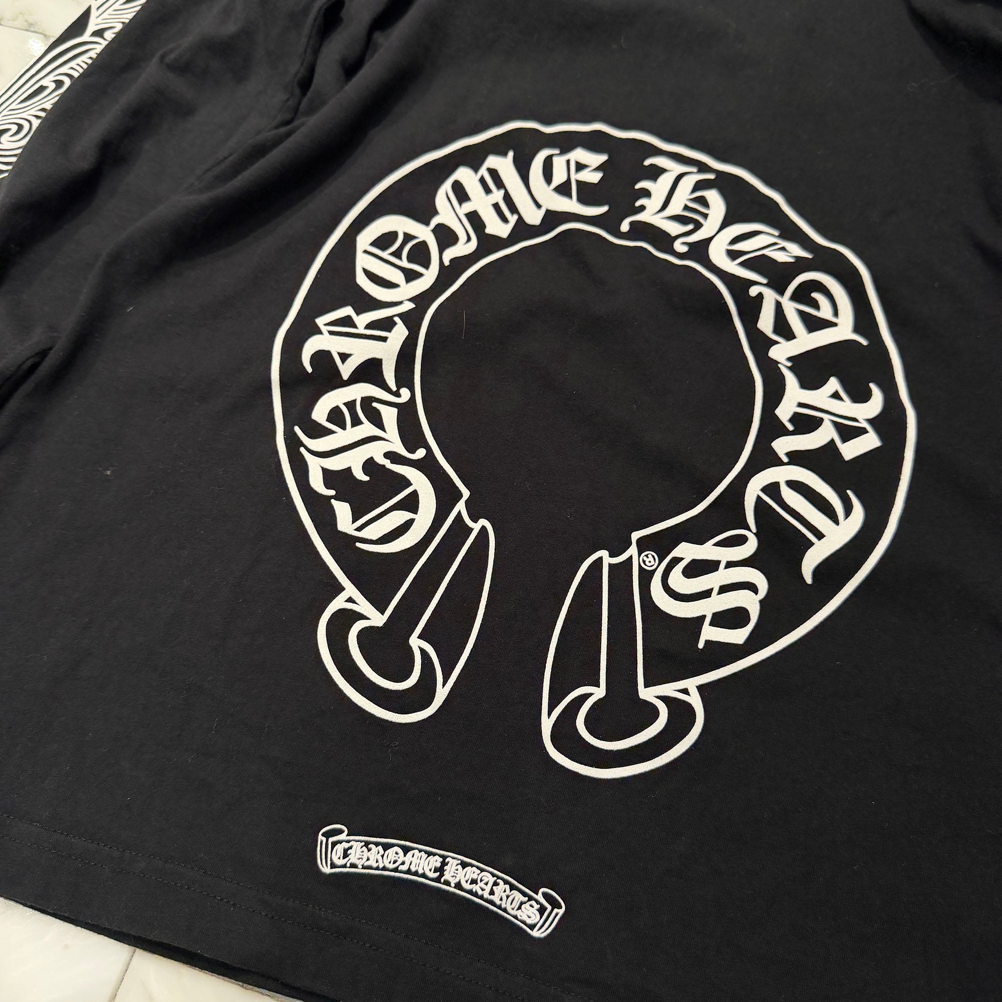 CHROME HEARTS Floral Cross Horseshoe Long Sleeve Tee Size L クロムハーツ フローラルクロス ホースシュー ロングスリーブ Tシャツ サイズL