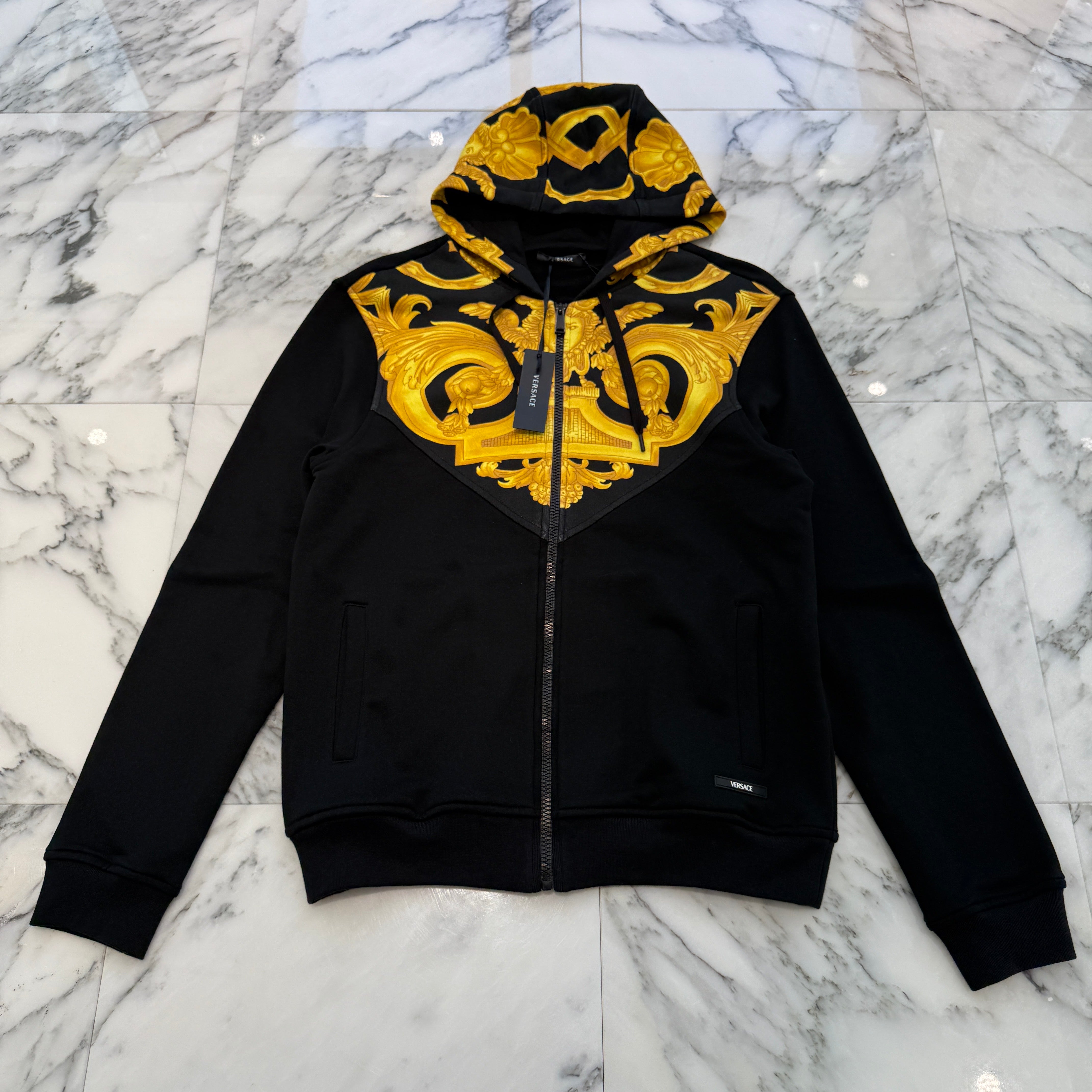 VERSACE 2023AW Barocco Medusa Print Zip Up Hoodie 1011854 1A10244 Size M ヴェルサーチェ バロッコ メデューサ プリント ジップアップフーディ サイズM