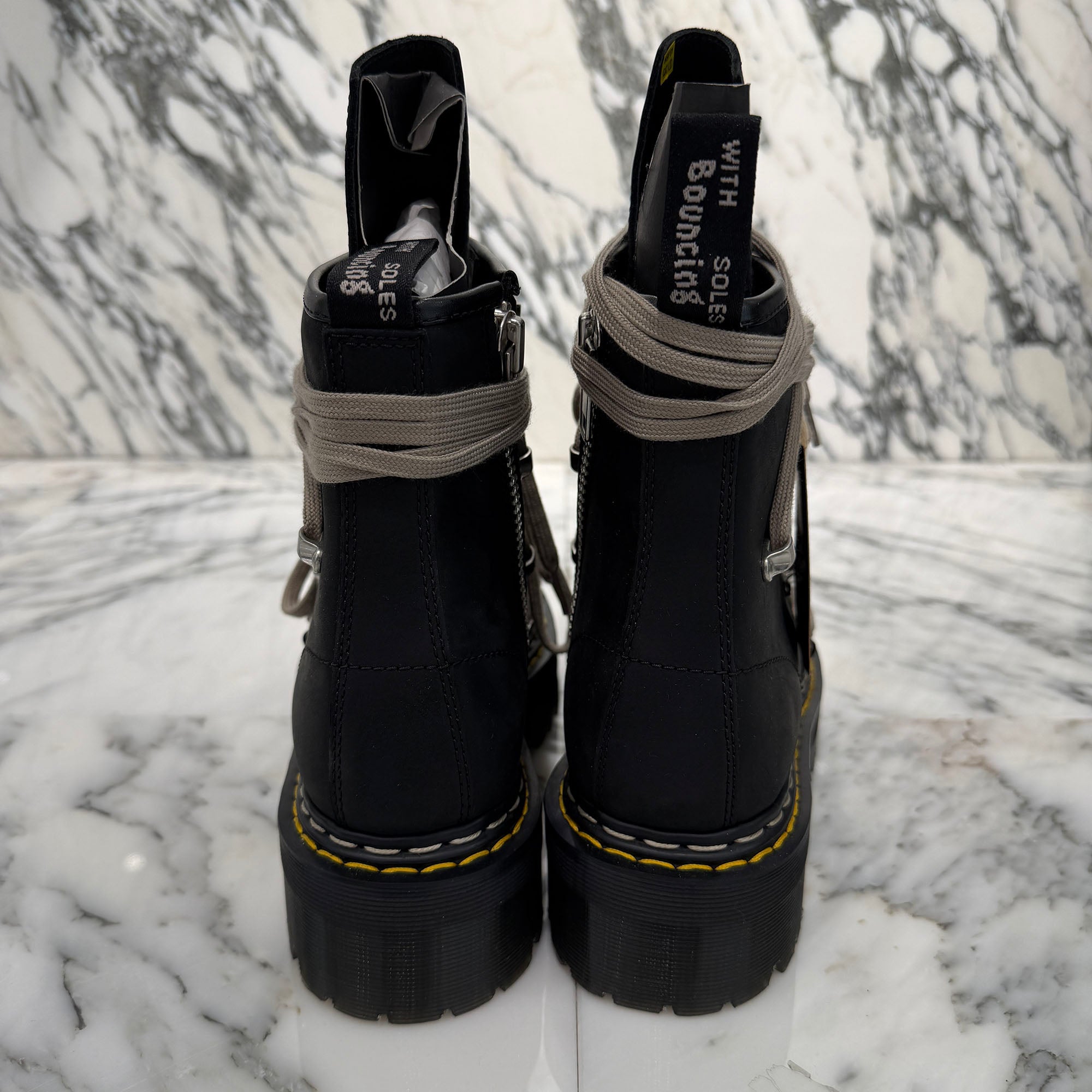 Rick Owens × Dr.Martens 1460 QUAD SOLE MEGALACE Boot DW02E68128001 Size UK8(27.0cm) リックオウエンス×ドクターマーチン 1460 クアッドソール メガレースブーツ サイズUK8(27.0cm)