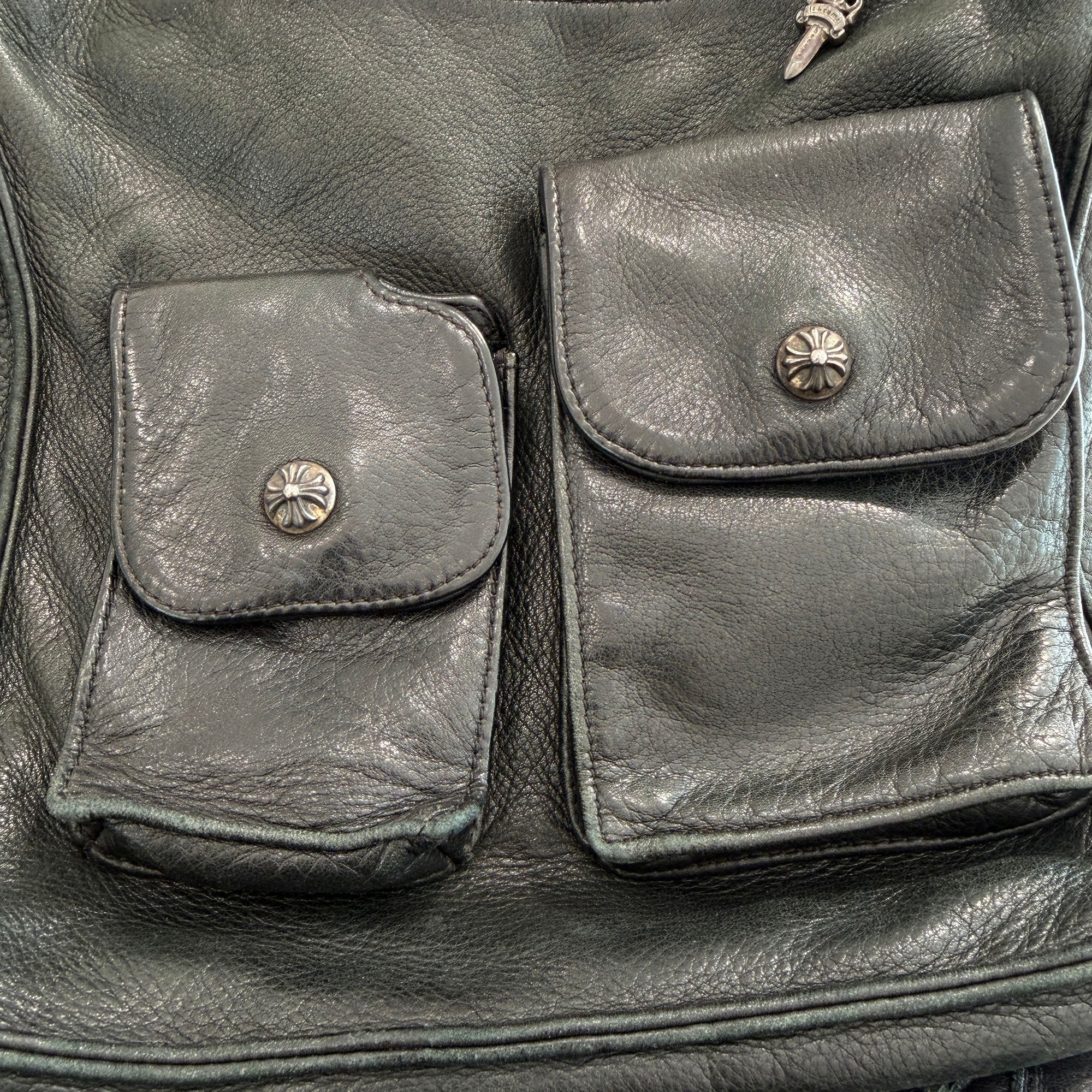 CHROME HEARTS F-SLINGER Leather Shoulder Bag クロムハーツ F