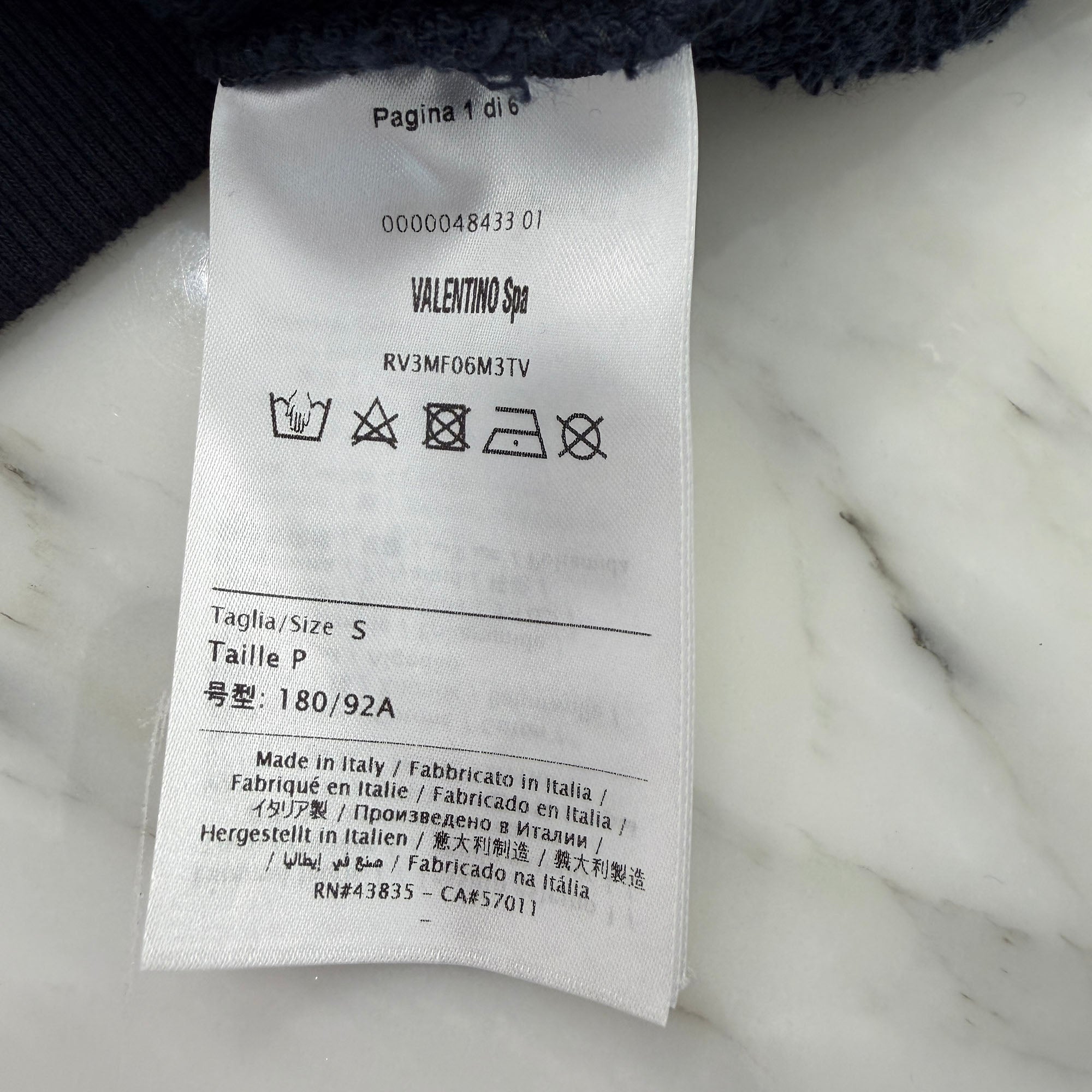 VALENTINO 2019SS Rockstud Untitled Pullover Hoodie RV3MF06M3TV Size S ヴァレンティノ ロックスタッズ アンタイトルド プルオーバーパーカー サイズS