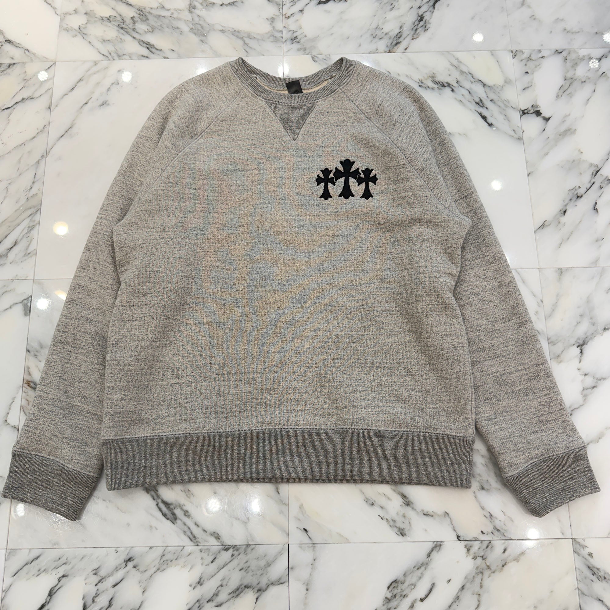 CHROME HEARTS 2025SS Y NOT Cemetery Cross Applique Embroidery Sweatshirt Size M クロムハーツ ワイノット セメタリークロス アップリケ刺繡 スウェットシャツ サイズM