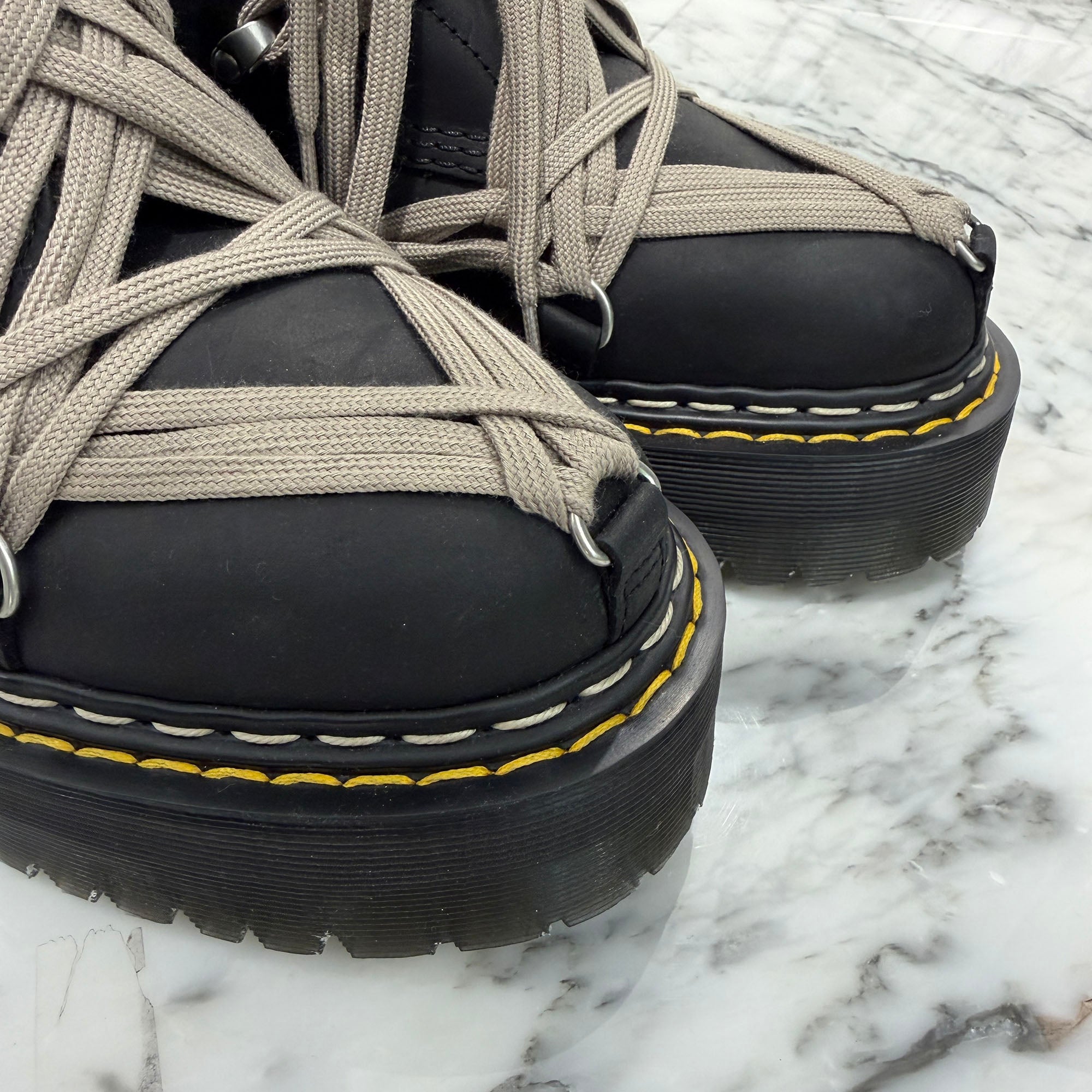 Rick Owens × Dr.Martens 1460 QUAD SOLE MEGALACE Boot DW02E68128001 Size UK8(27.0cm) リックオウエンス×ドクターマーチン 1460 クアッドソール メガレースブーツ サイズUK8(27.0cm)