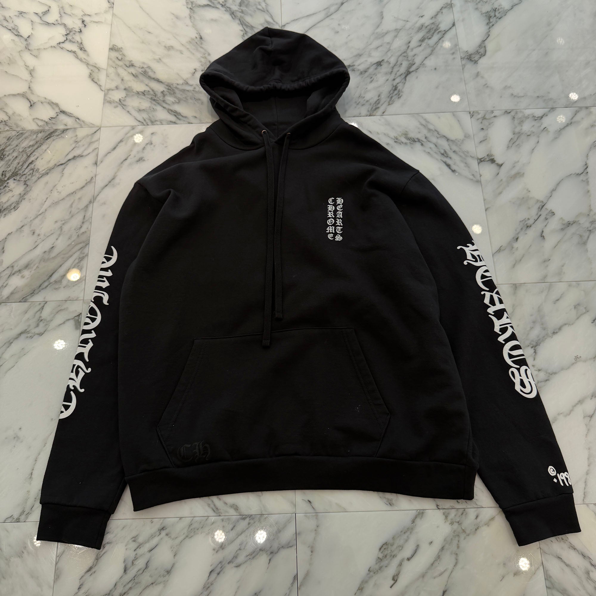 CHROME HEARTS 1988 Vertical Logo Pullover Hoodie Size XL クロムハーツ 1988 ヴァーティカルロゴ プルオーバーフーディー サイズXL