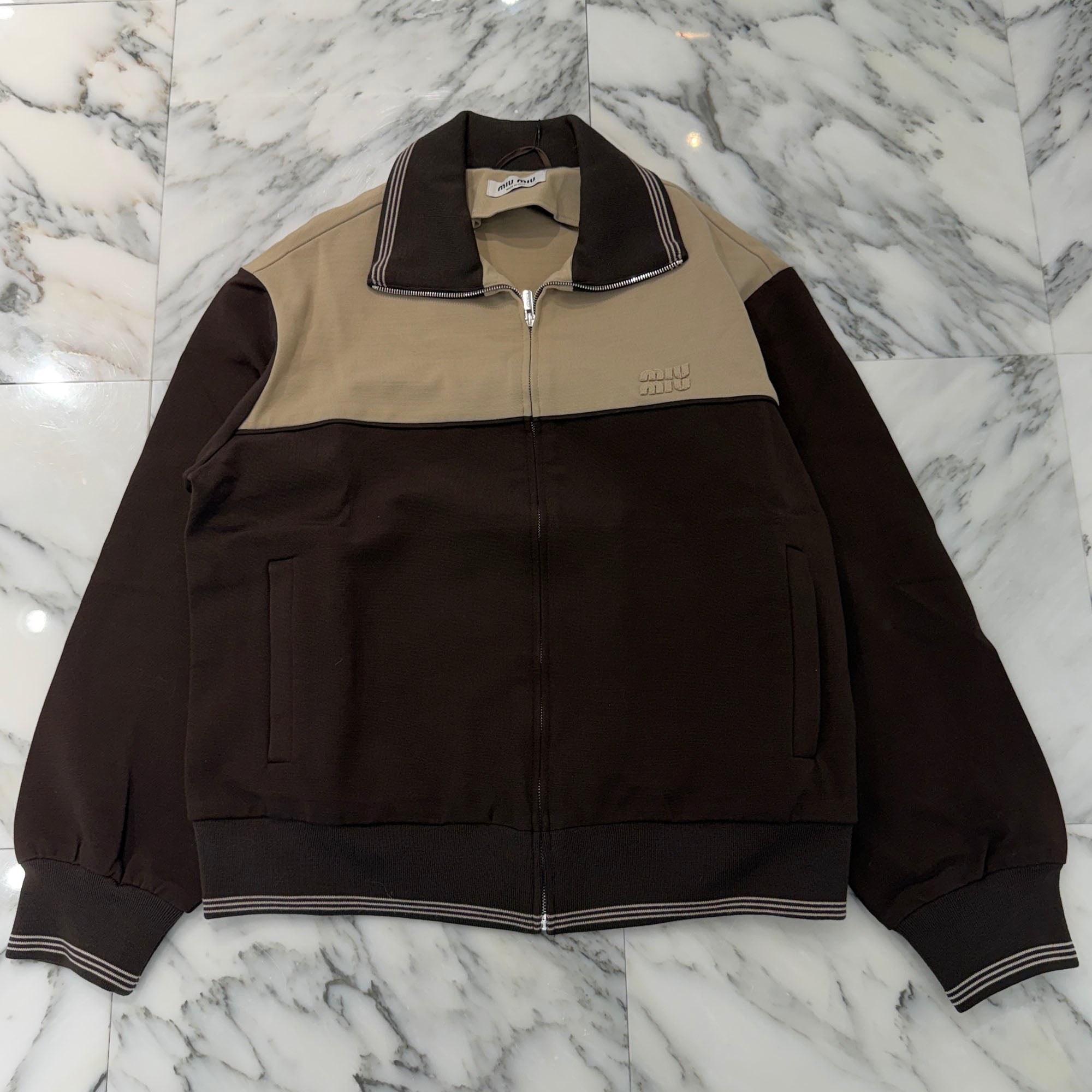 MIU MIU 2025AW Cotton Fleece Zip Up Jacket MJLA02 SOOO 18FX  Size S ミュウミュウ コットンフリース ジップアップ ジャケット サイズS