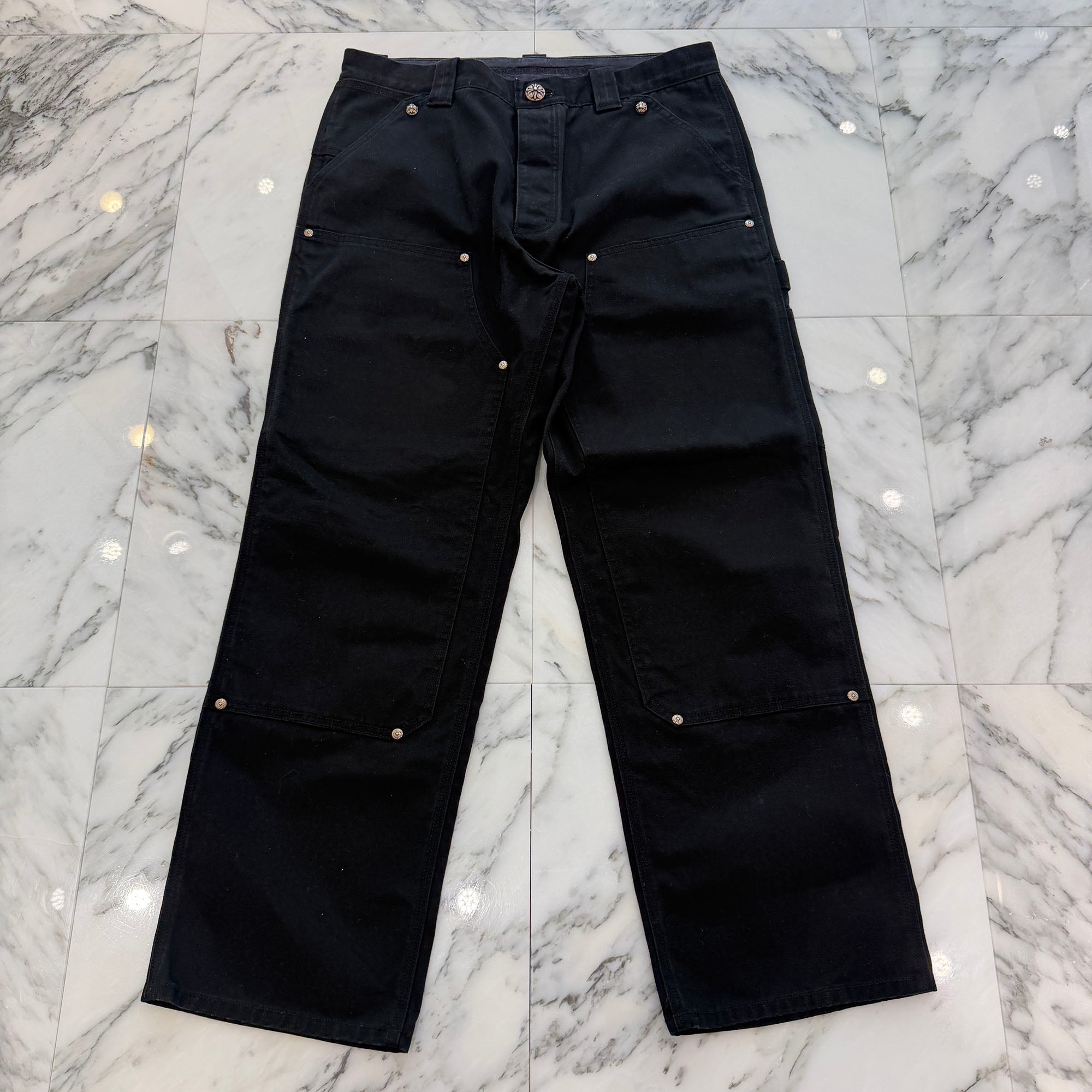 CHROME HEARTS Carpenter Cross Ball Button Denim Pants Size 34 クロムハーツ カーペンター クロスボールボタン デニムパンツ サイズ34
