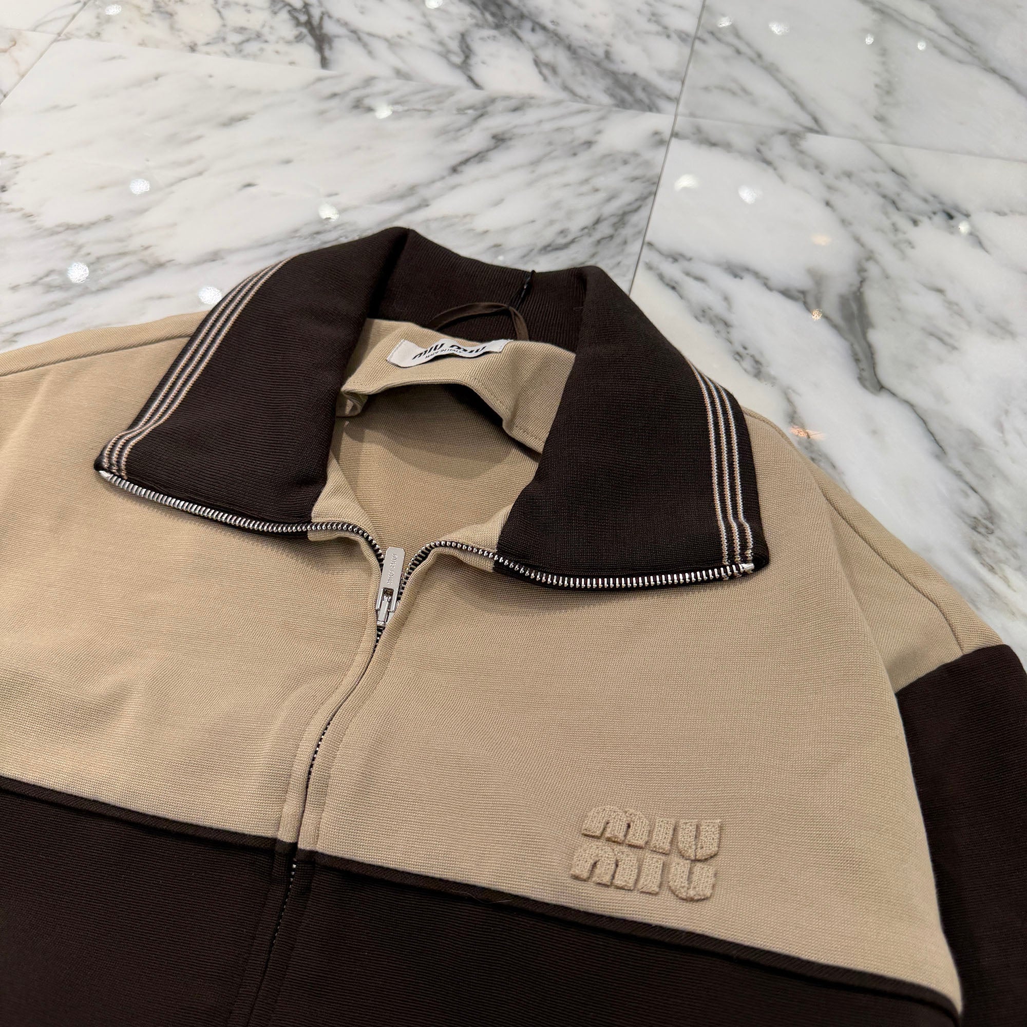 MIU MIU 2025AW Cotton Fleece Zip Up Jacket MJLA02 SOOO 18FX  Size S ミュウミュウ コットンフリース ジップアップ ジャケット サイズS