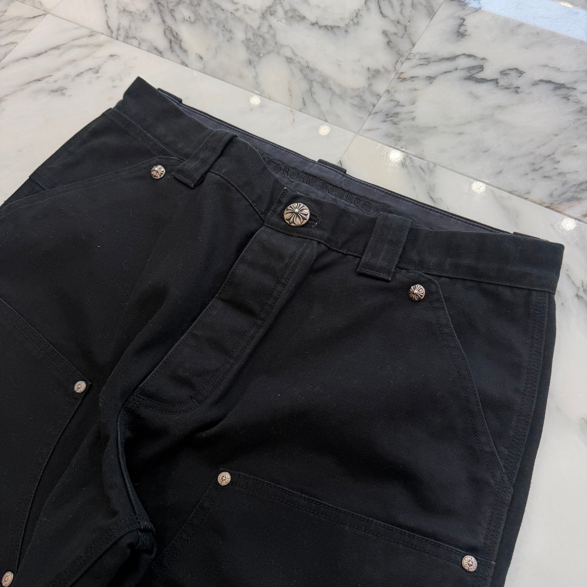 CHROME HEARTS Carpenter Cross Ball Button Denim Pants Size 34 クロムハーツ カーペンター クロスボールボタン デニムパンツ サイズ34