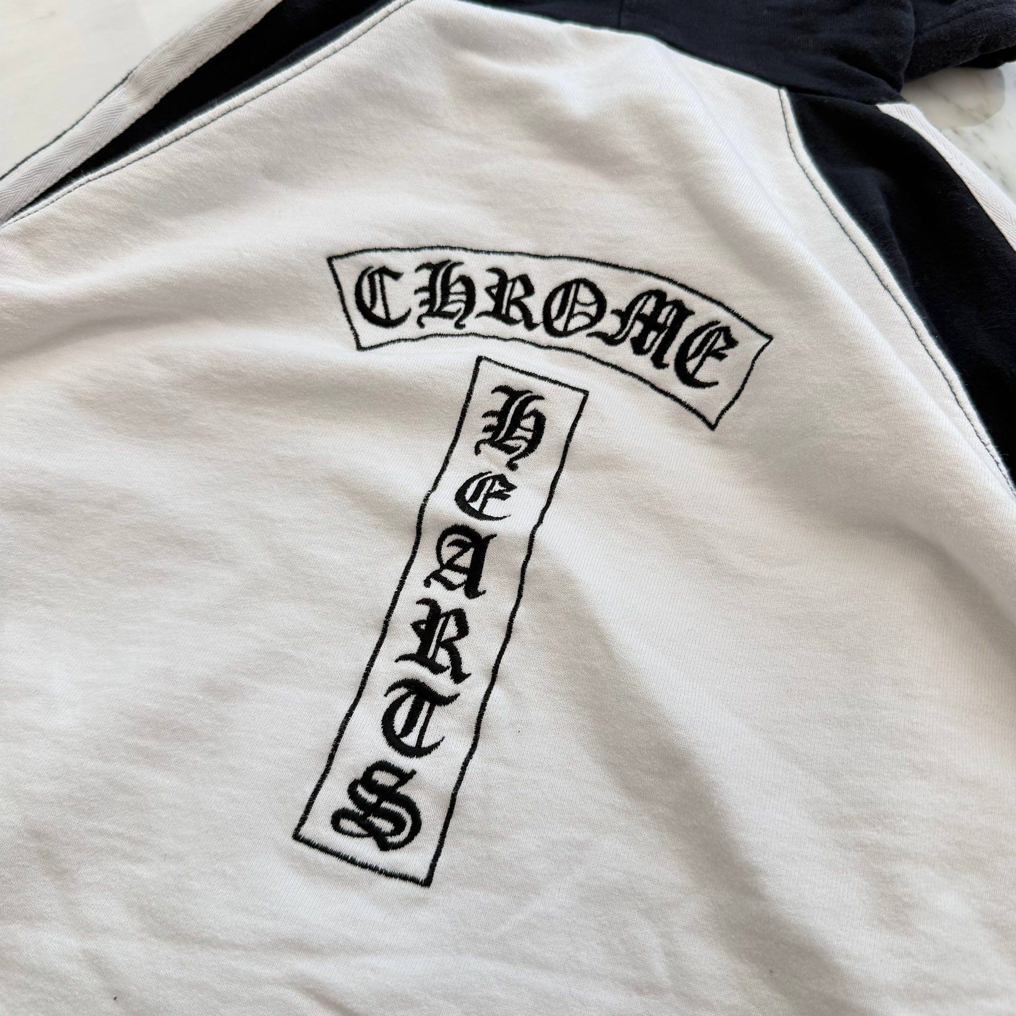 CHROME HEARTS Back T Bar Logo Embroidery Raglan Pullover Hoodie Size M クロムハーツ バック T バー ロゴ刺繍 ラグラン プルオーバーフーディー サイズM
