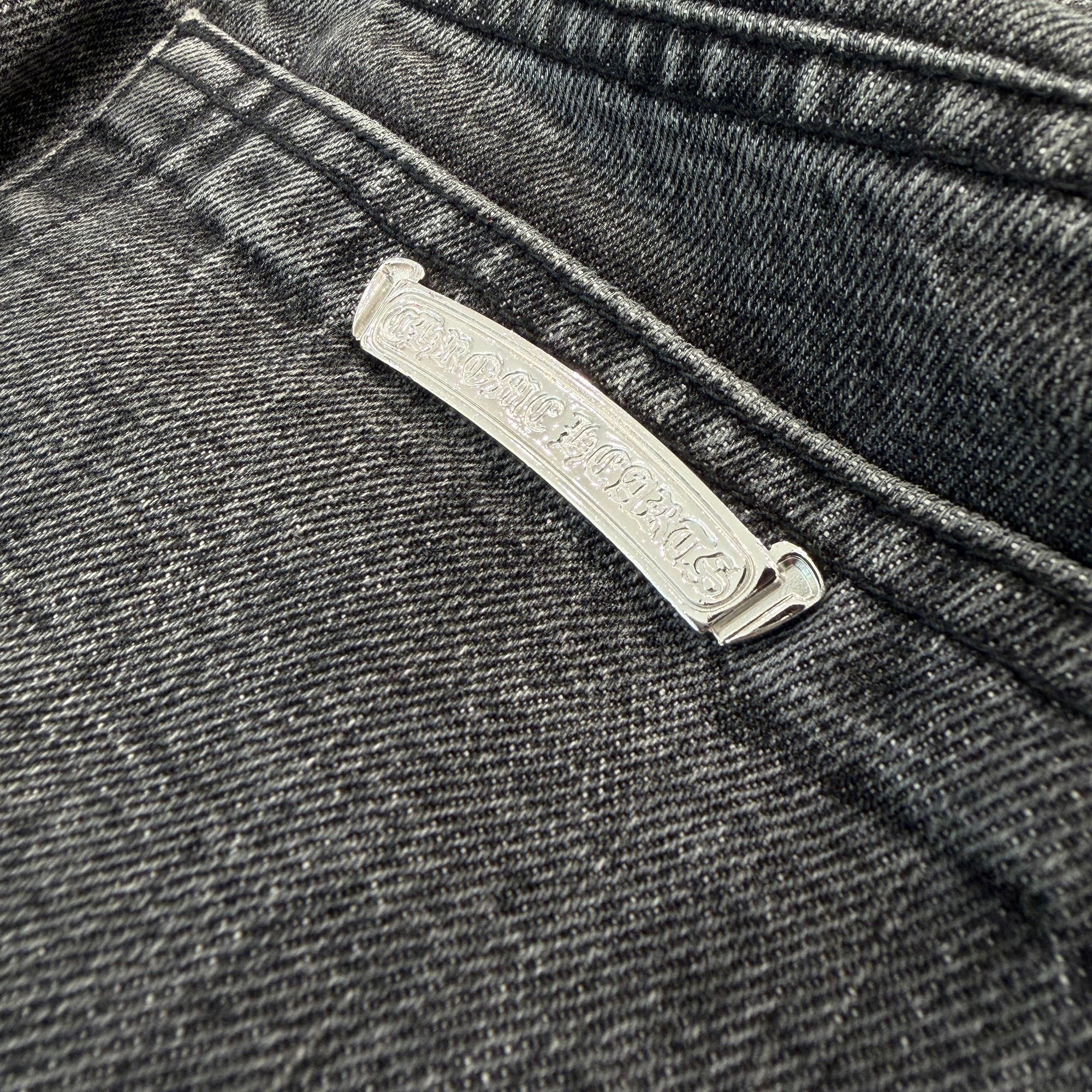 CHROME HEARTS VNTG Cross Leather Patch Jeans Size 34 クロムハーツ ヴィンテージ クロス レザーパッチ ジーンズ サイズ34