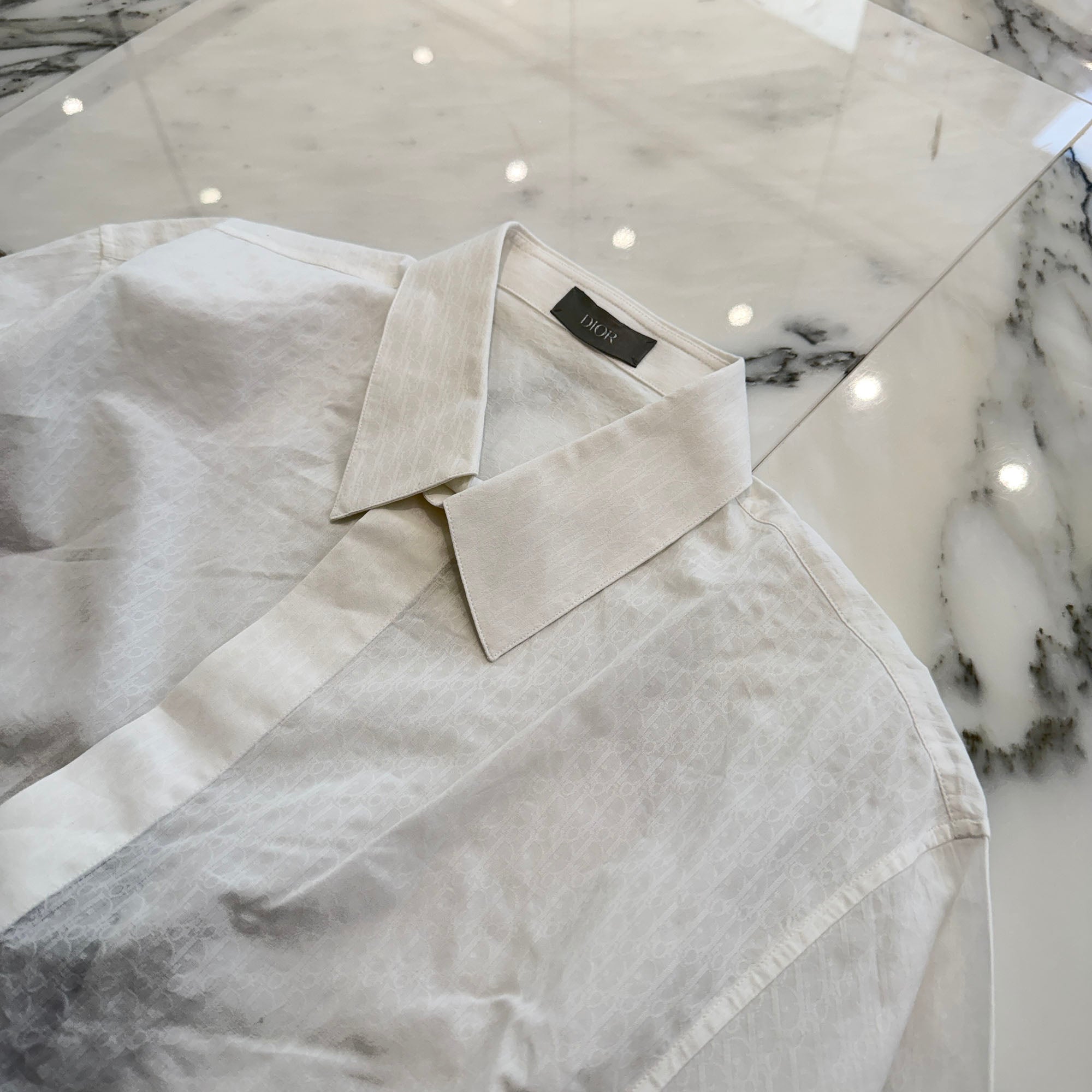 DIOR Oblique Cotton Jacquard Dress Shirt 013C502A4743_C080 Size 40 ディオール オブリーク コットン ジャカード ドレス シャツ サイズ40
