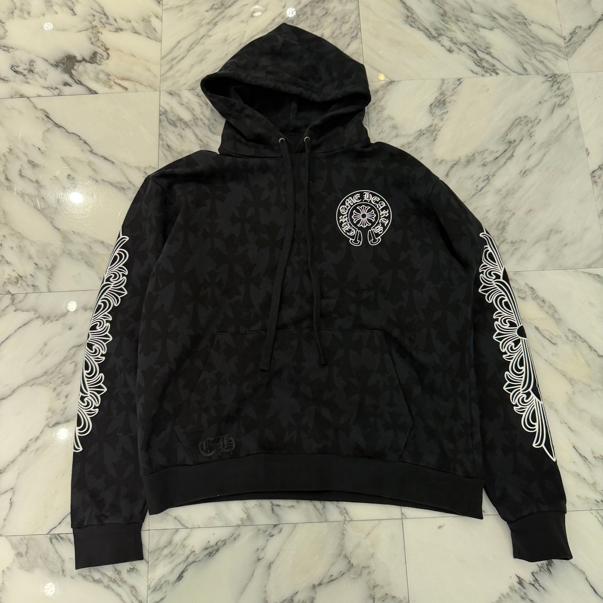 CHROME HEARTS 2024SS Graveyard Cemetery Cross Pullover Hoodie Size M クロムハーツ グレイブヤード セメタリークロス プルオーバーフーディ サイズM