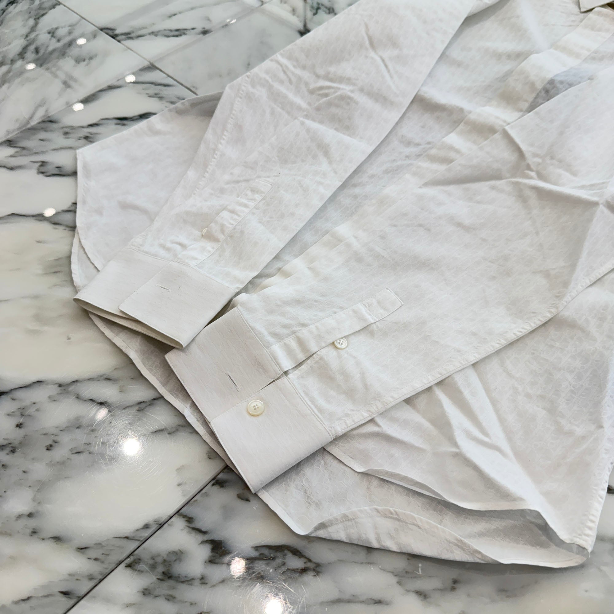 DIOR Oblique Cotton Jacquard Dress Shirt 013C502A4743_C080 Size 40 ディオール オブリーク コットン ジャカード ドレス シャツ サイズ40