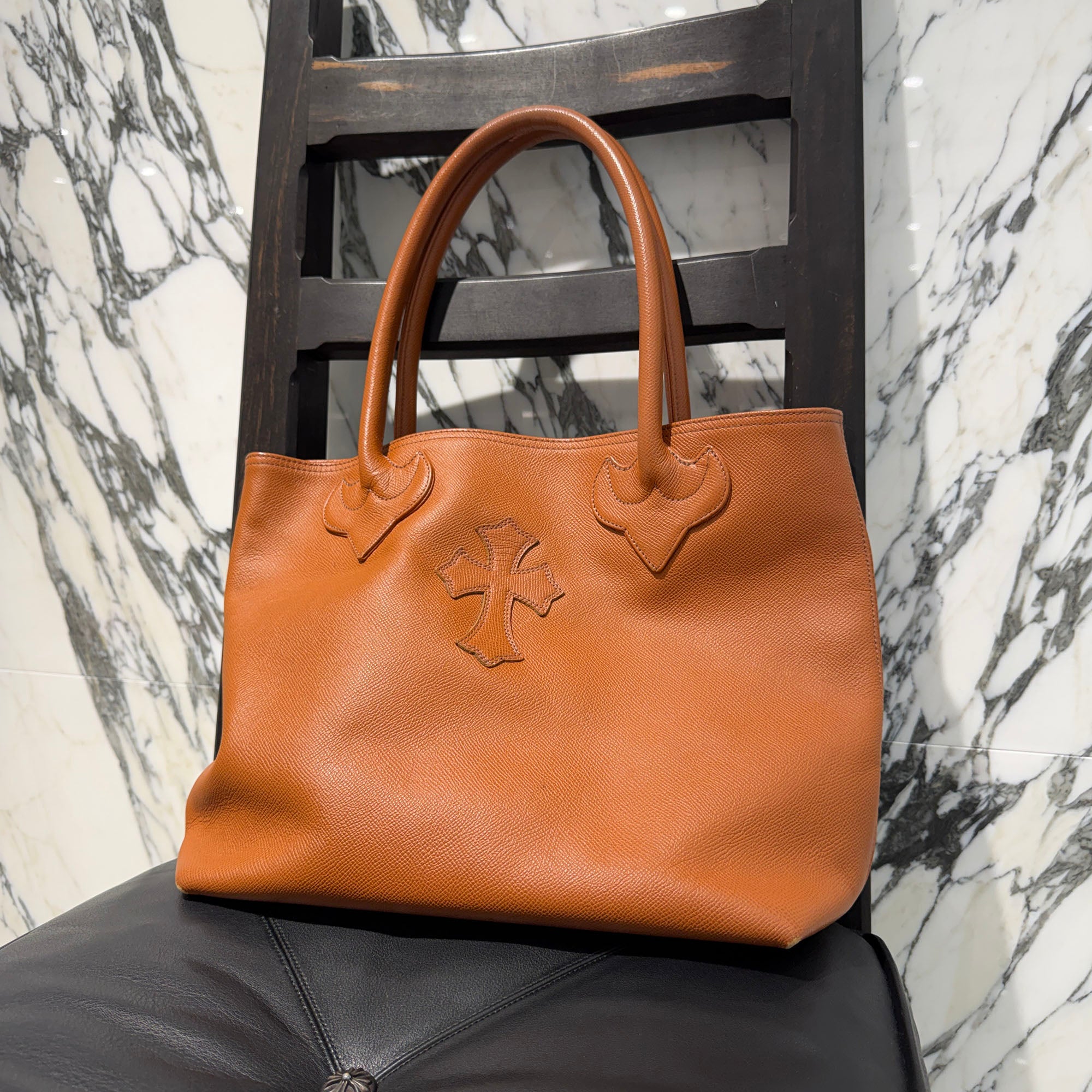 CHROME HEARTS 1 Cross Leather Patch FS Tote Bag クロムハーツ 1