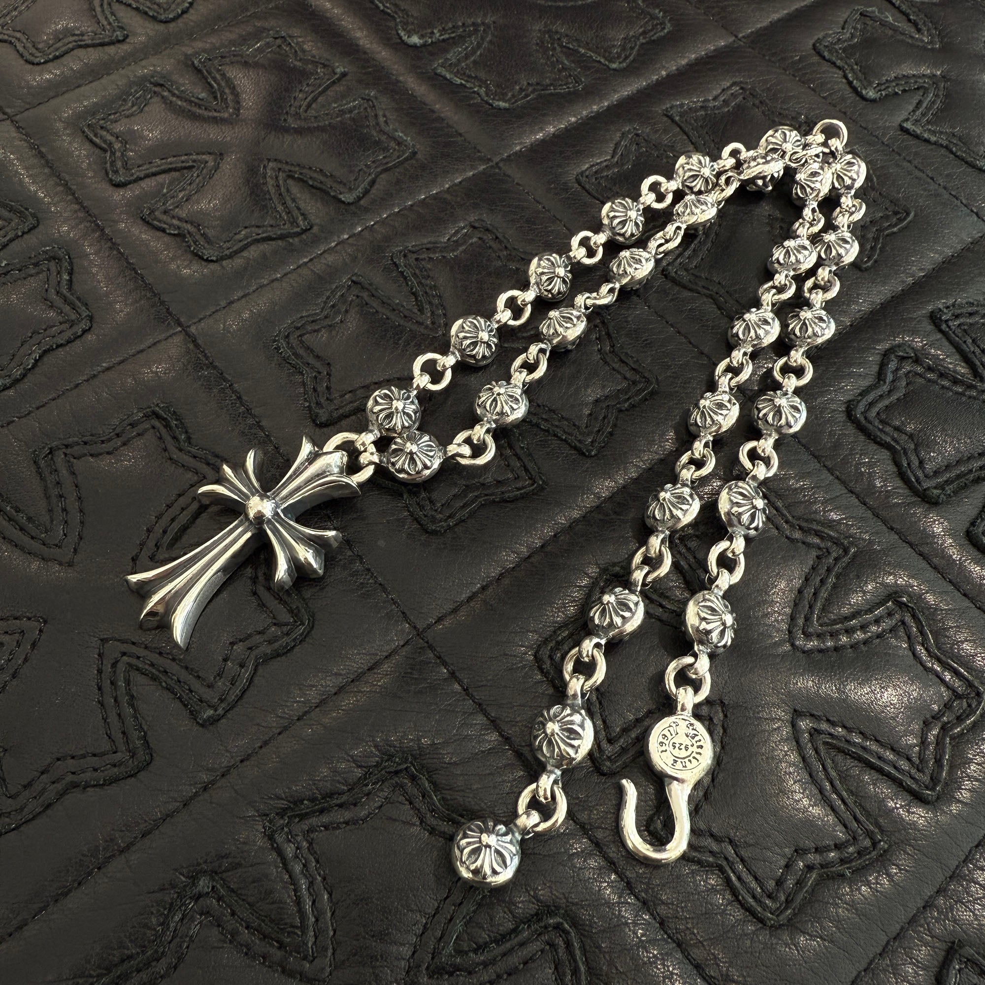 CHROME HEARTS CH Cross Pendant Small with Cross Ball Necklace クロムハーツ CHクロス ペンダント スモール ウィズ クロスボール ネックレス