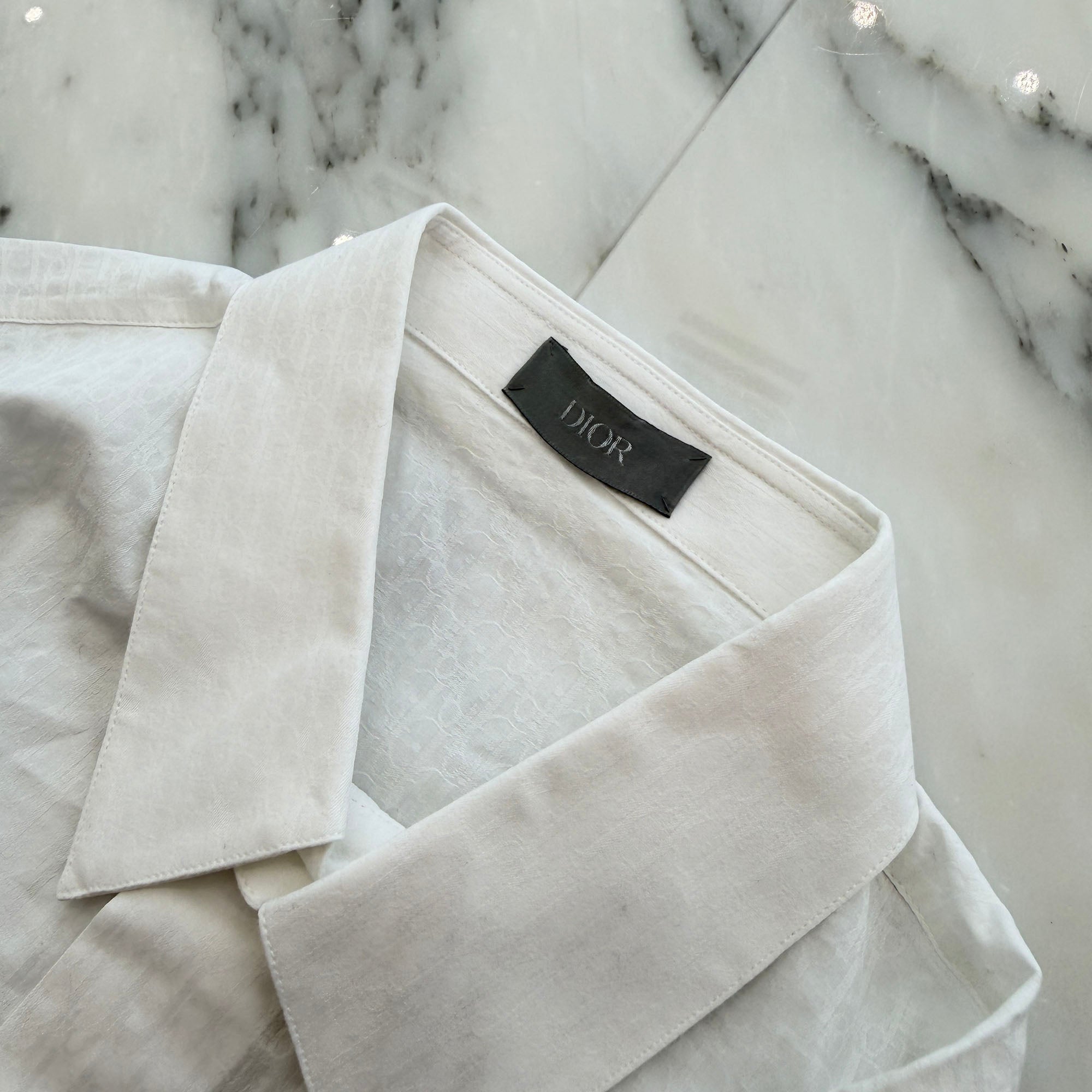 DIOR Oblique Cotton Jacquard Dress Shirt 013C502A4743_C080 Size 40 ディオール オブリーク コットン ジャカード ドレス シャツ サイズ40