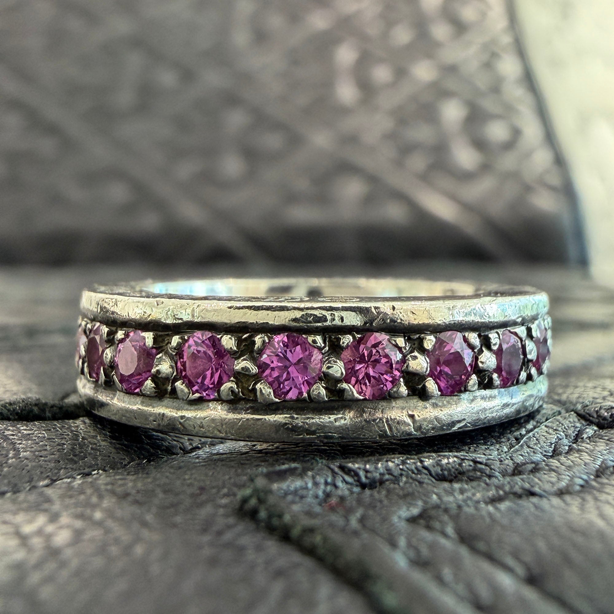 CHROME HEARTS 6mm SPACER Ring PAVE Pink Sapphire Size 14号 クロムハーツ 6mm スペーサー リング パヴェ ピンクサファイア サイズ14号