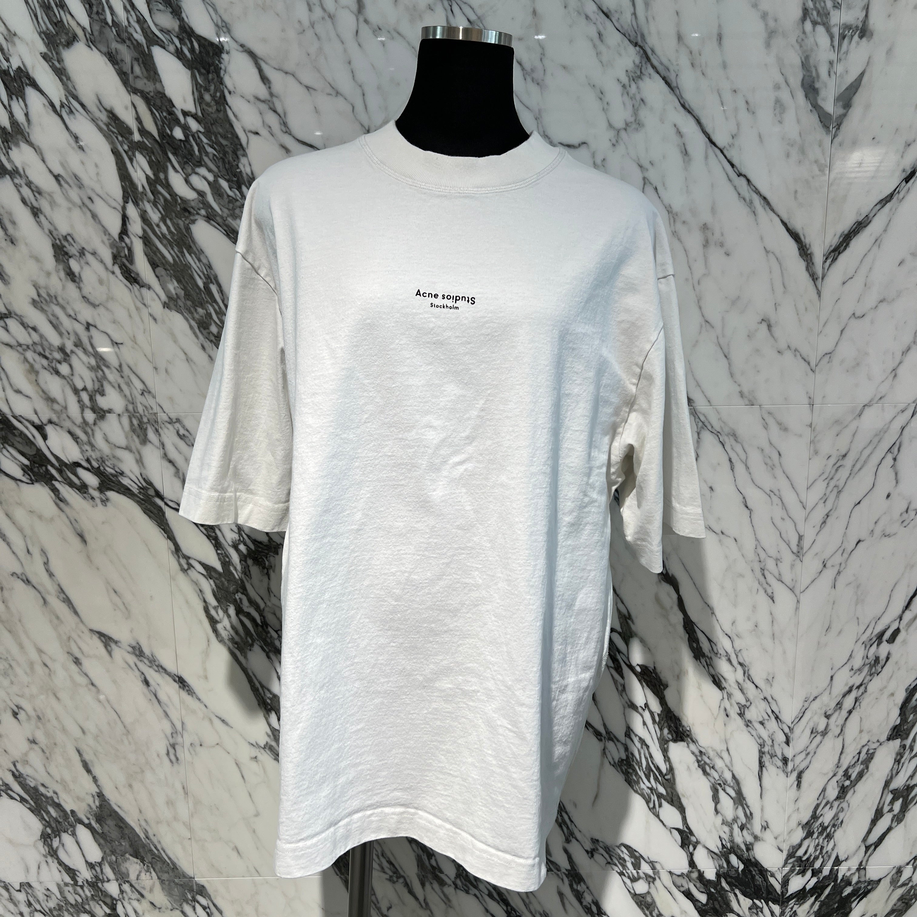 Acne Studios Optic White Reverse Logo Tee FN-MN-TSHI000138 Size S アクネストゥディオズ オプティックホワイト リバースロゴTシャツ サイズS