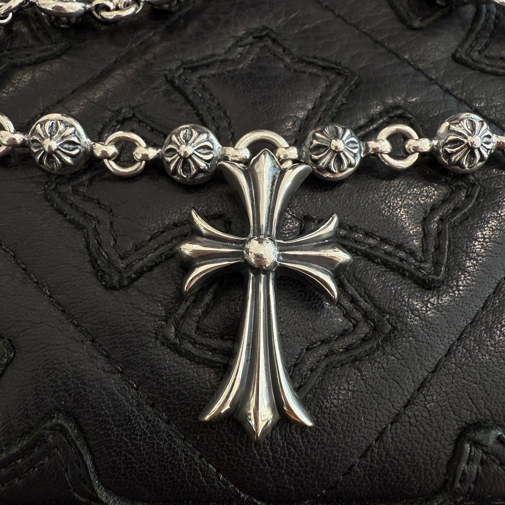 CHROME HEARTS CH Cross Pendant Small with Cross Ball Necklace クロムハーツ CHクロス ペンダント スモール ウィズ クロスボール ネックレス