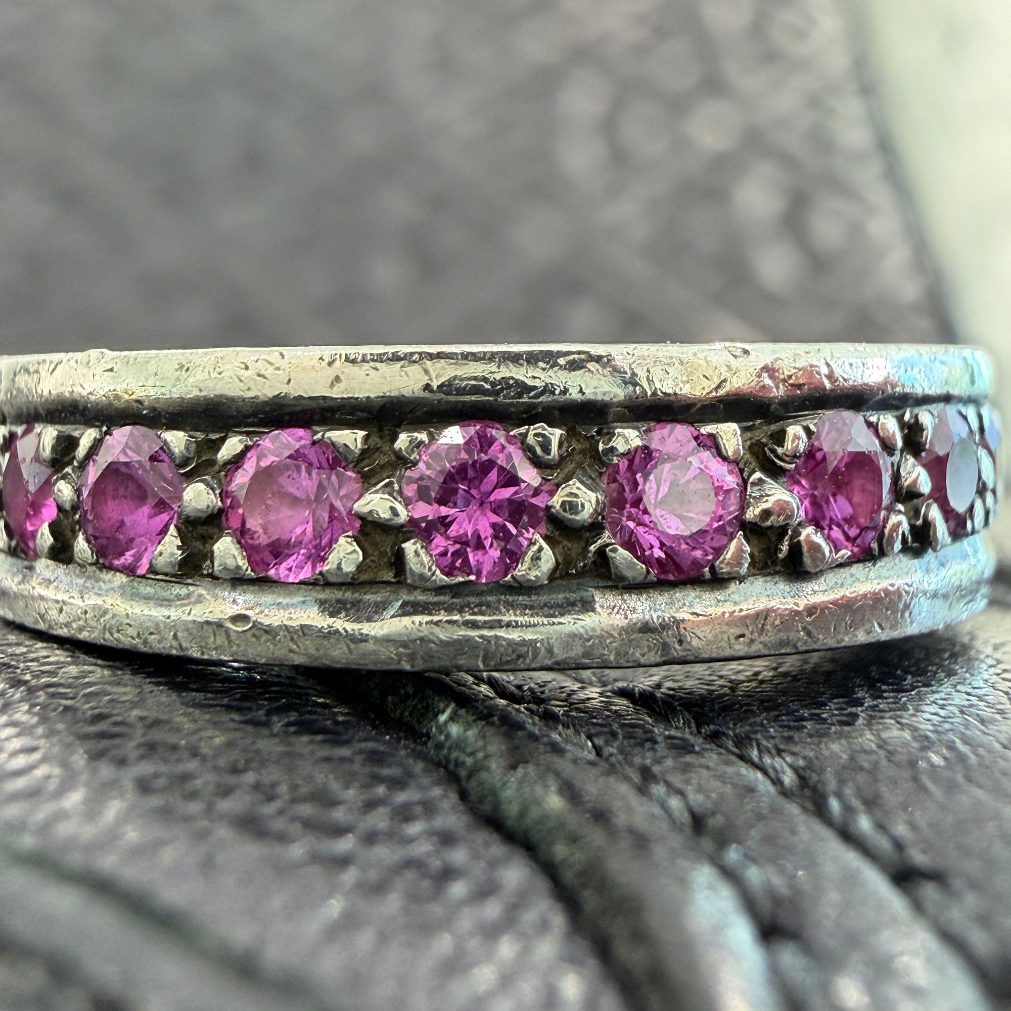 CHROME HEARTS 6mm SPACER Ring PAVE Pink Sapphire Size 14号 クロムハーツ 6mm スペーサー リング パヴェ ピンクサファイア サイズ14号
