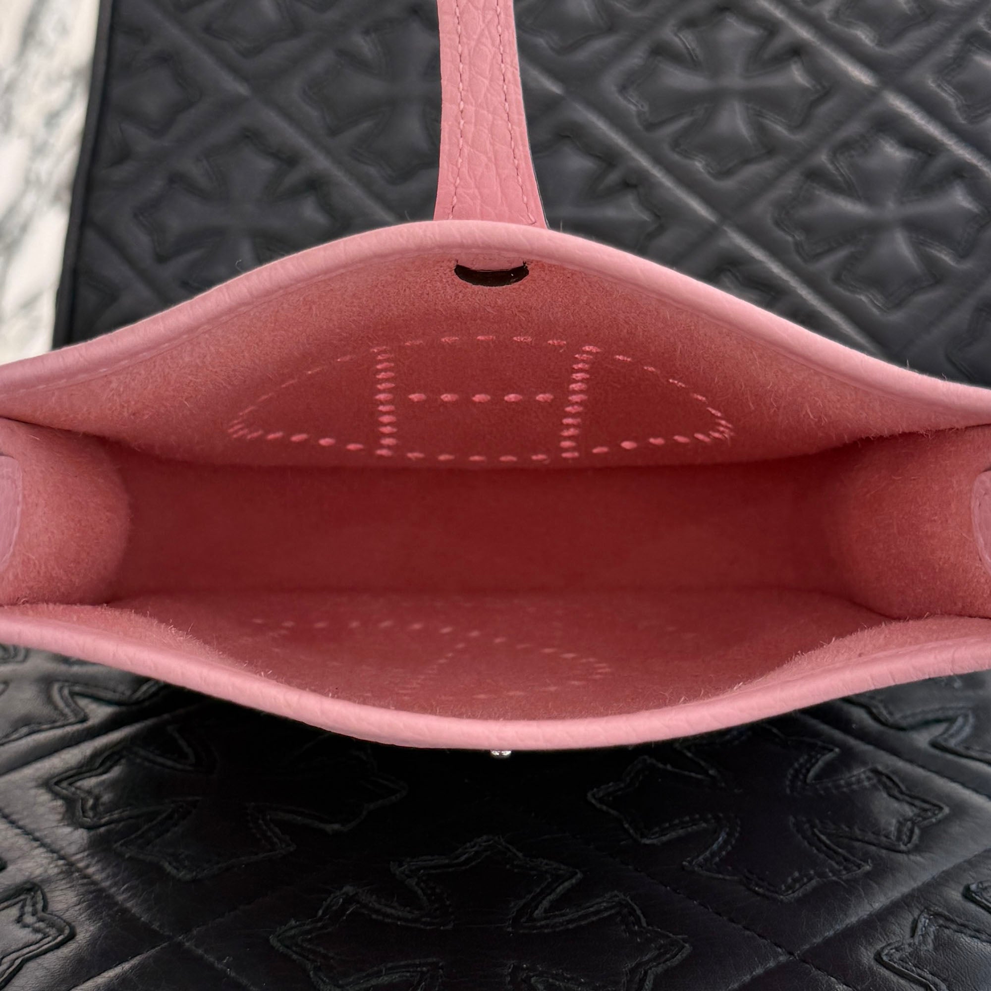 HERMES Evelyn Amazon TPM "Rose Sakura" K刻印 エルメス エブリン アマゾン TPM "ローズサクラ" レザーショルダーバッグ K刻印