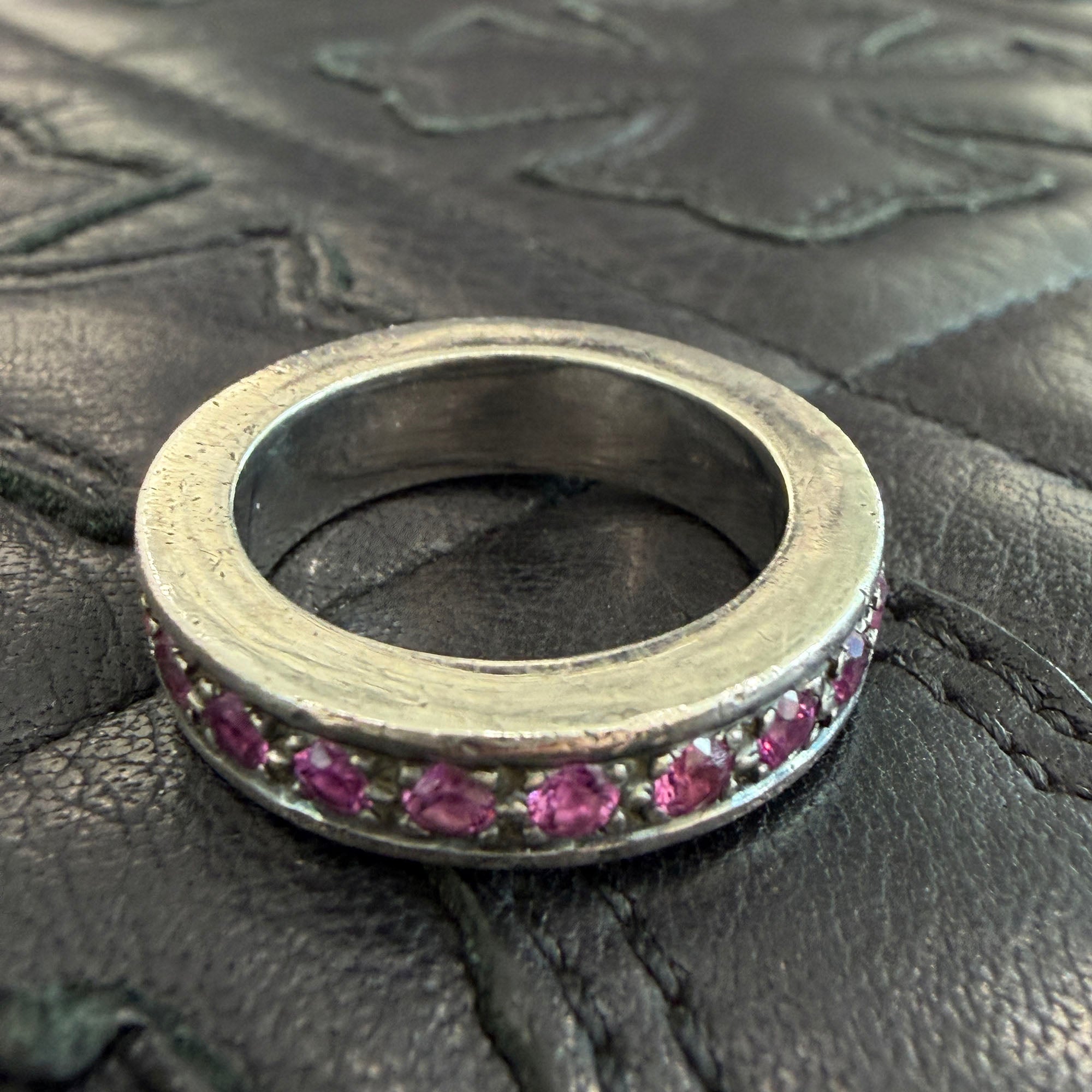 CHROME HEARTS 6mm SPACER Ring PAVE Pink Sapphire Size 14号 クロムハーツ 6mm スペーサー リング パヴェ ピンクサファイア サイズ14号