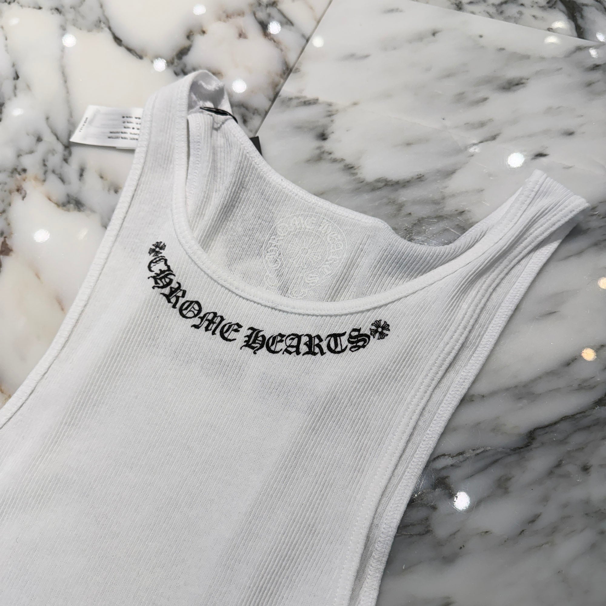 CHROME HEARTS Viny Heart "Love You" Rib Tank Top Size L クロムハーツ ヴィニーハート "ラブユー" リブ タンクトップ サイズL