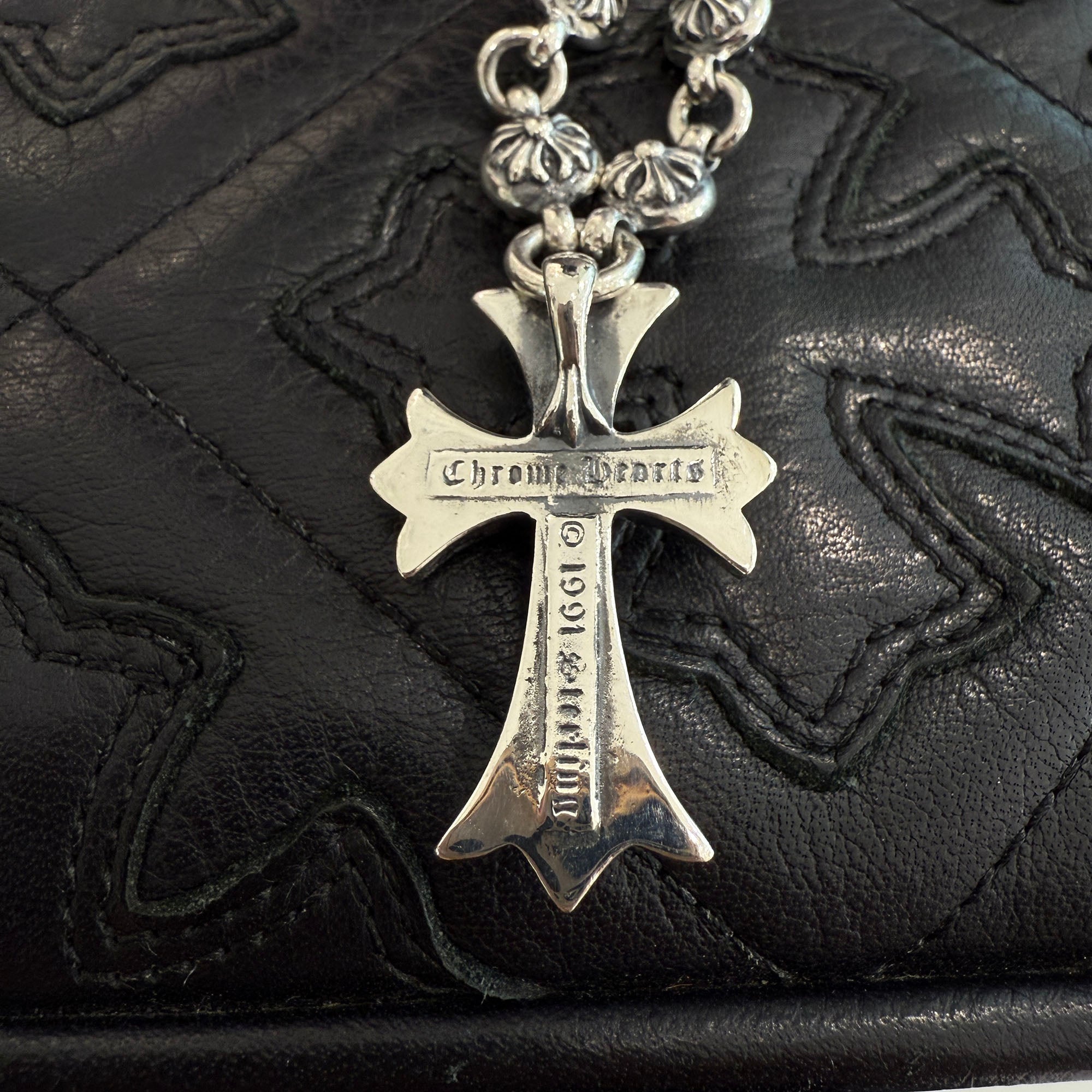 CHROME HEARTS CH Cross Pendant Small with Cross Ball Necklace クロムハーツ CHクロス ペンダント スモール ウィズ クロスボール ネックレス