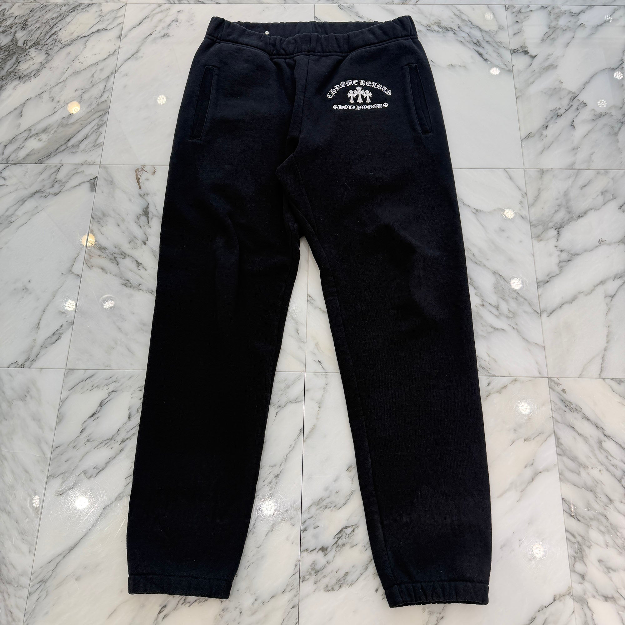 CHROME HEARTS King Taco 3 Cemetery Cross Embroidery Sweat Long Pants Size M クロムハーツ キングタコ 3セメタリークロス 刺繍 スウェットロングパンツ サイズM