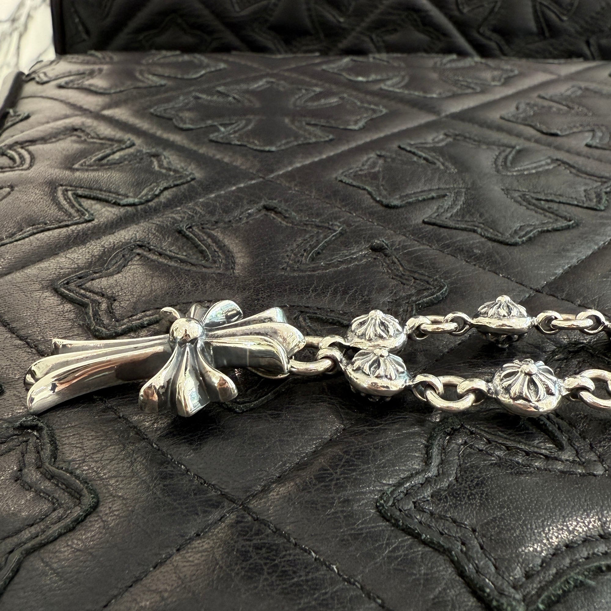 CHROME HEARTS CH Cross Pendant Small with Cross Ball Necklace